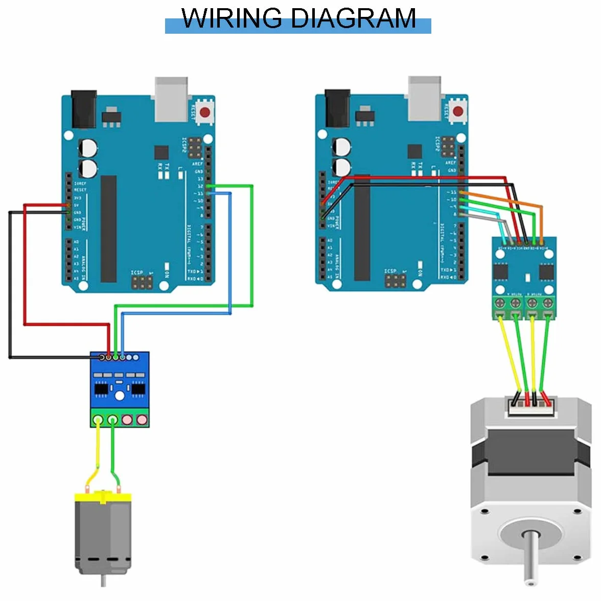 2 sztuki sterowników silnika HG7881 800 mA Dual DC sterownik Board z kablem DuPont do jednoczesnego napędu 2 silników prądu stałego lub 1 4-przewodowego 2-fazowego silnika krokowego