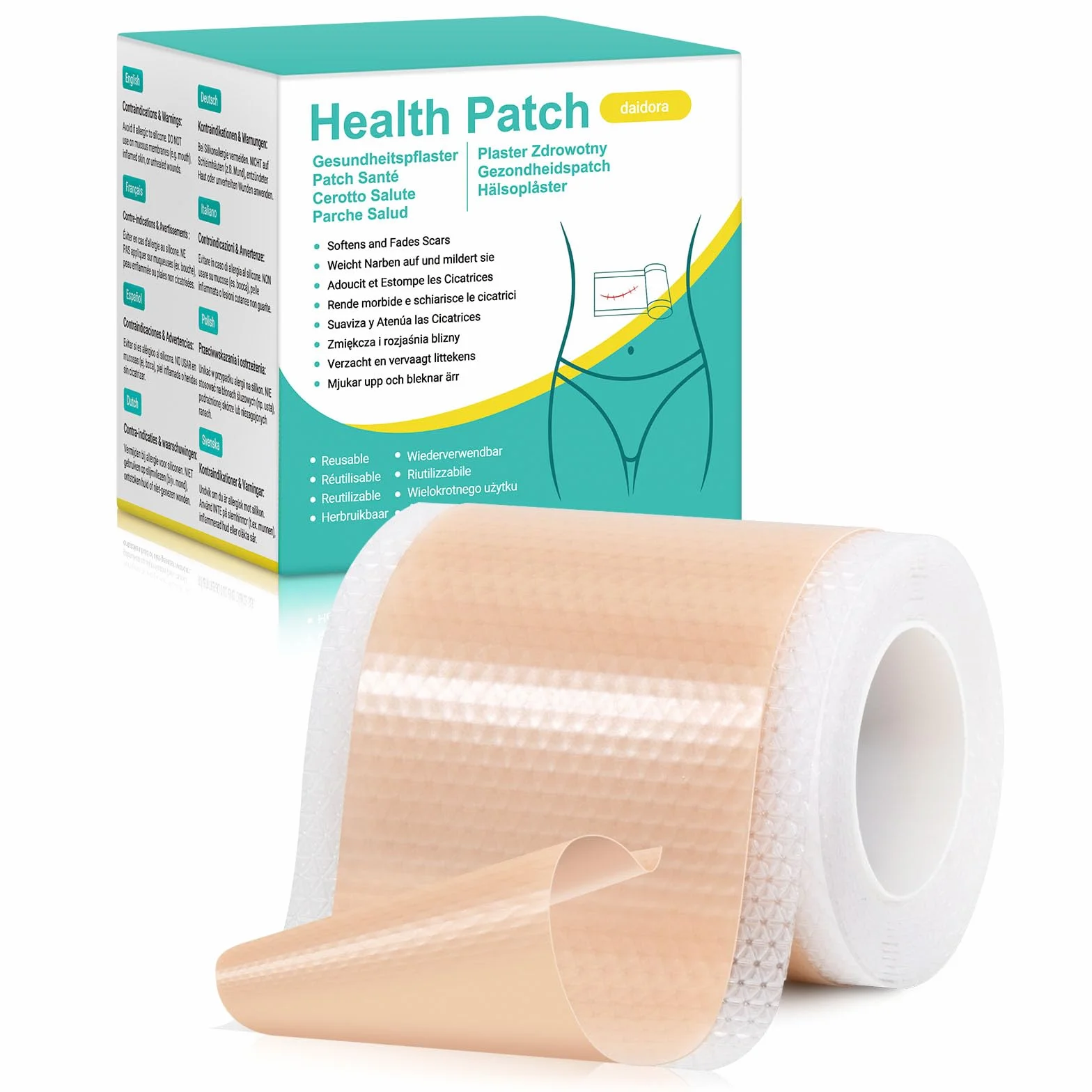 Health Patch 150 cm Wielokrotnego Użytku Medyczny Żel na Blizny