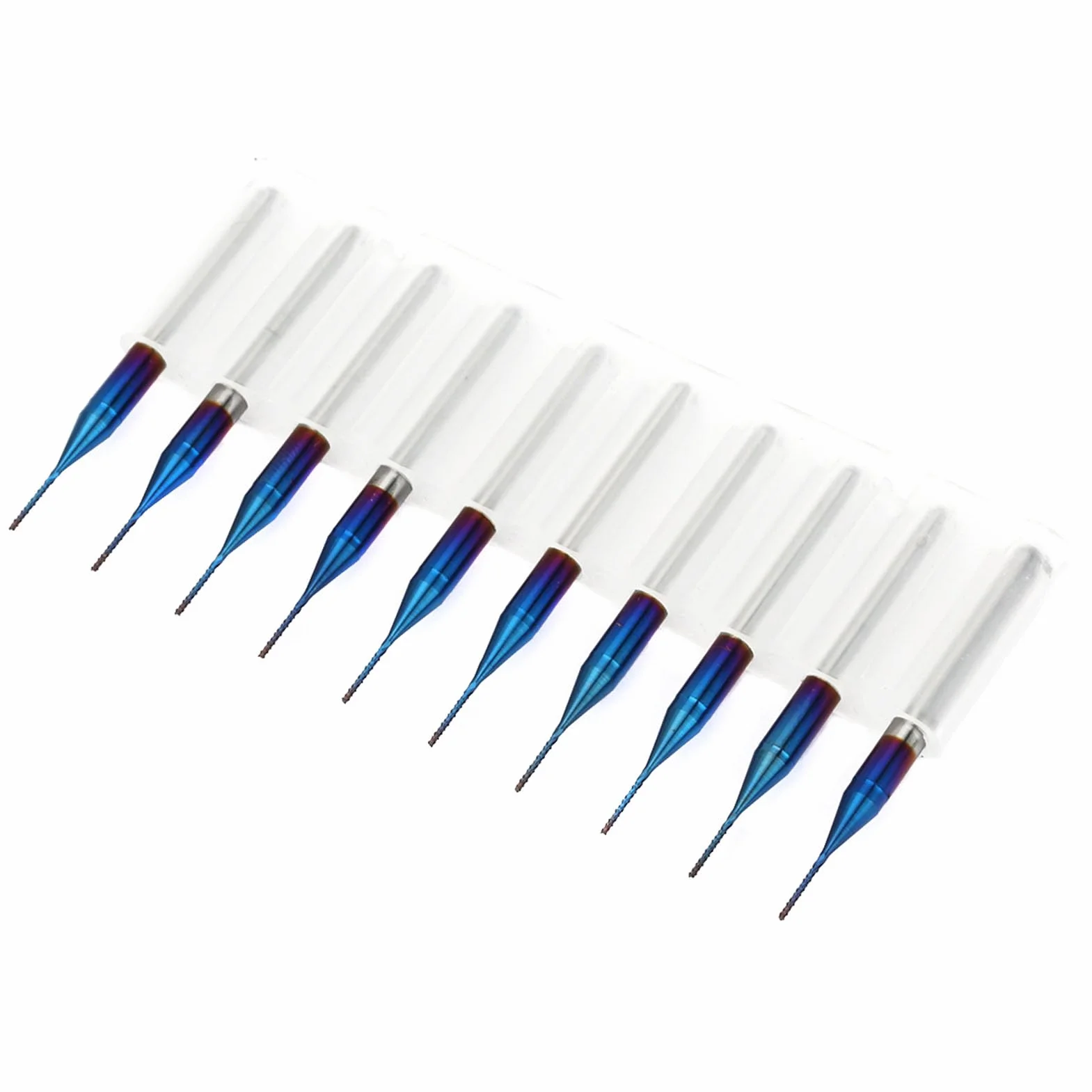 Zestaw Frezów z Węglika Wolframu do Grawerki PCB 0.5-0.9mm 10 Sztuk