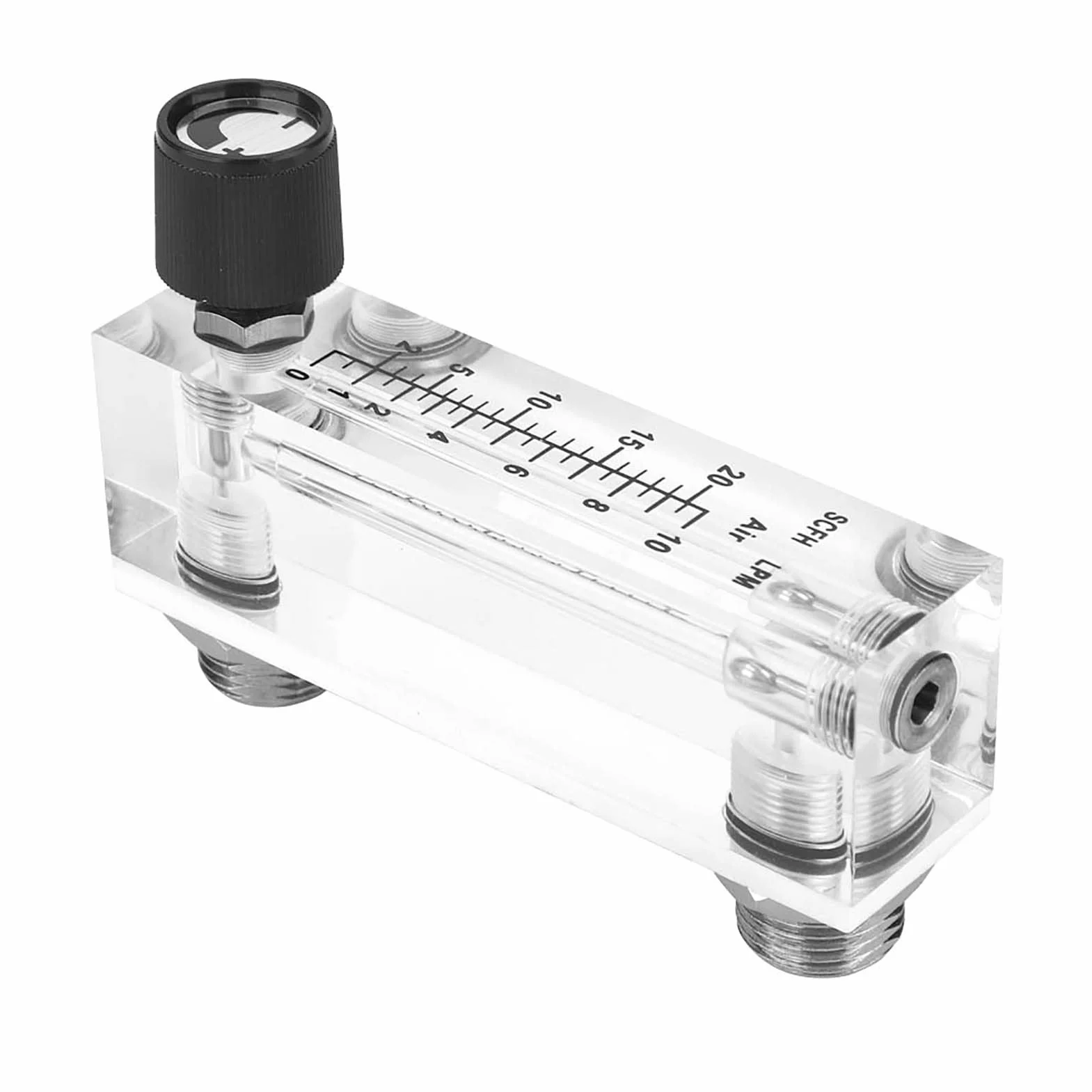 Lzm6T Acrylic Pmma Adjustable, Flow Meter Air Lzm 6T Panel Type Gas Flowmeter 1~10Lpm 1/4 Bsp M18*1.5