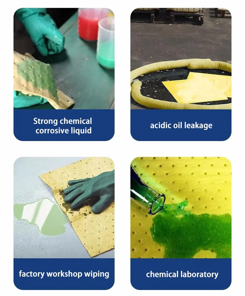 Uniwersalna Mata Pochłaniająca Olej (chemikalia/olej/woda - 3 Rodzaje) Mat Przeciwrozlewowych Do Użytku Wewnątrz/zewnątrz Budynków(Size:10 sheets,Color:CHEMICAL 2mm)