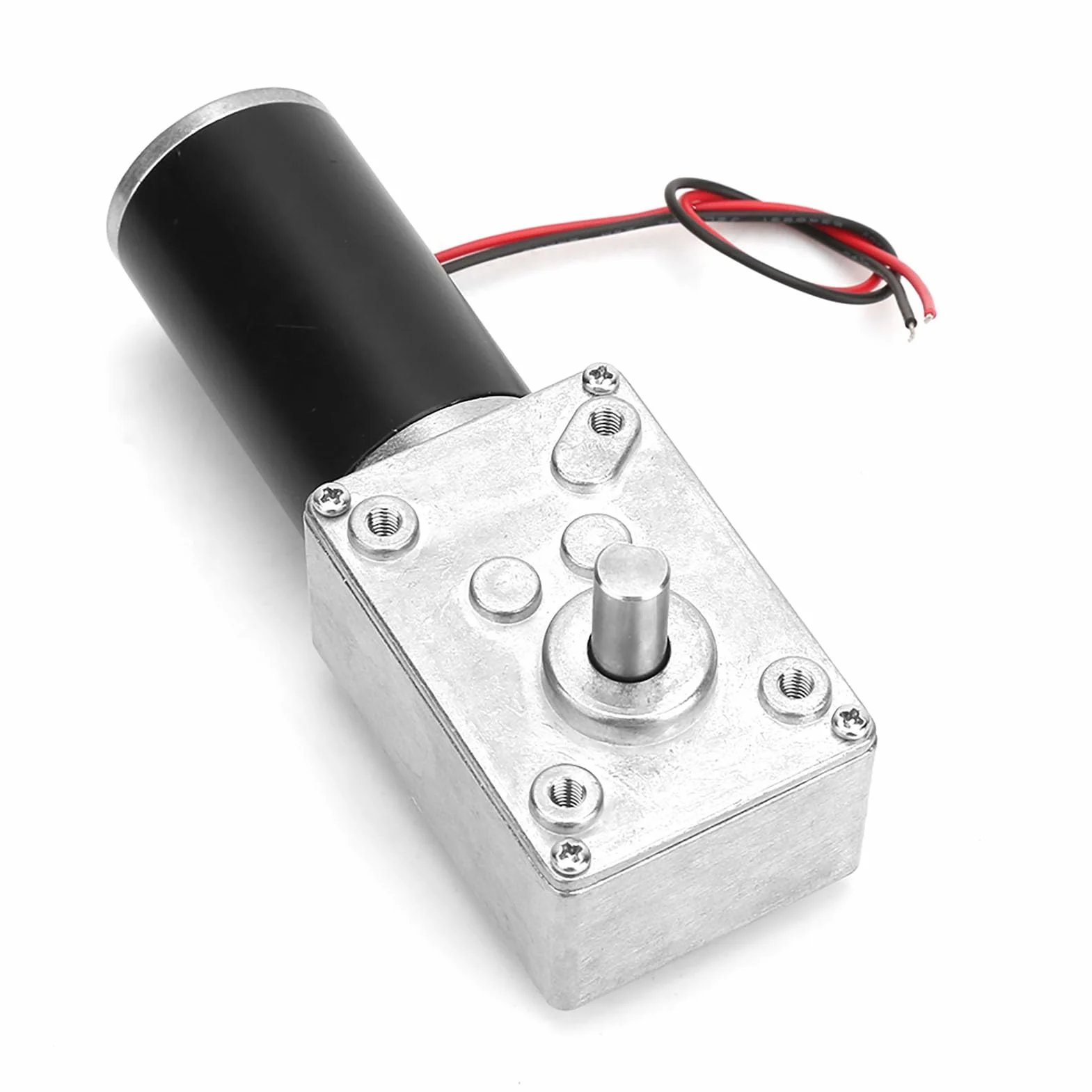 Silnik elektryczny 12V 50 RPM z przekładnią ślimakową, wał dwustronny 8mm