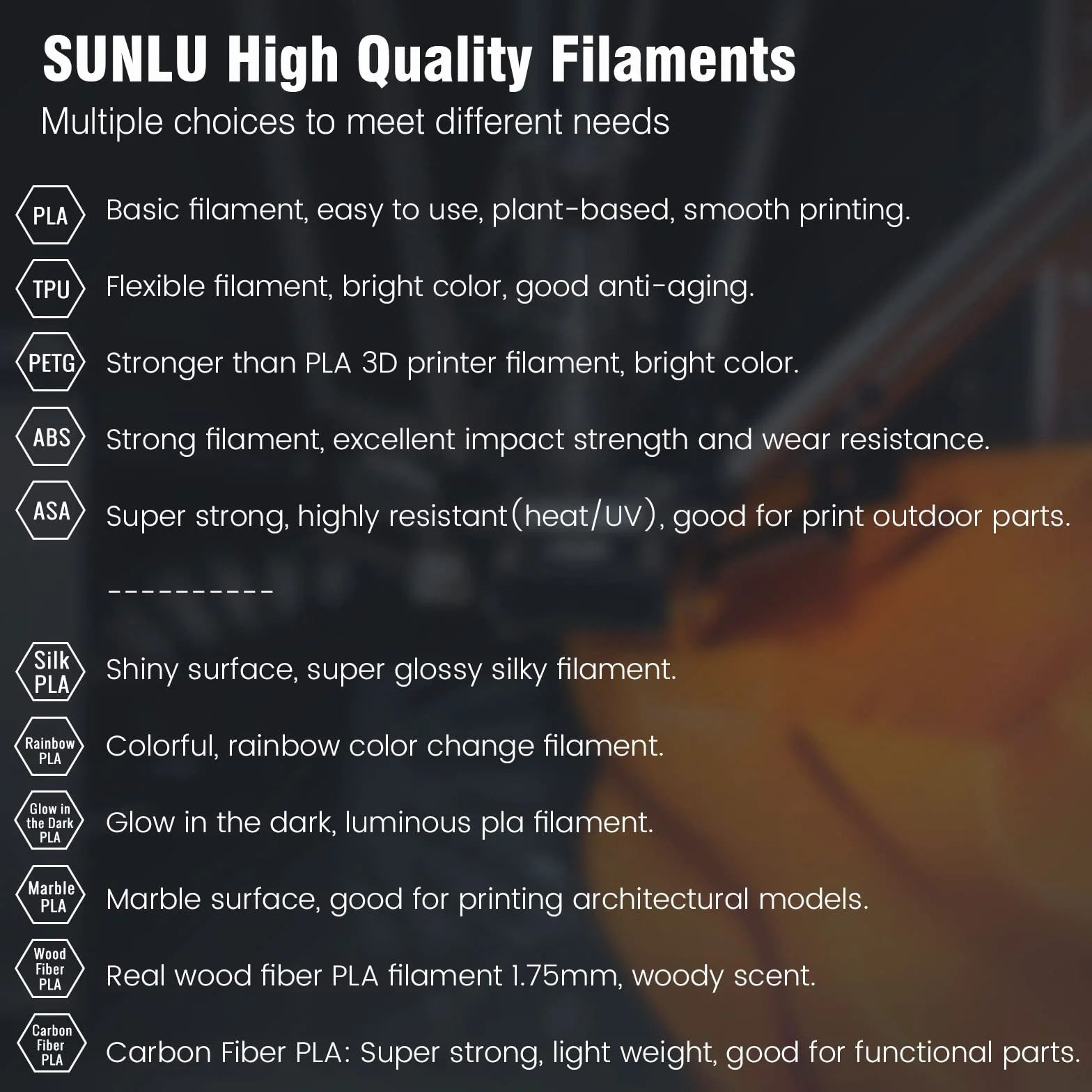 SUNLU ASA Filament 1,75 mm Odporny na UV Deszcz Ciepło Szpula 1KG Niebieski do Drukarek 3D