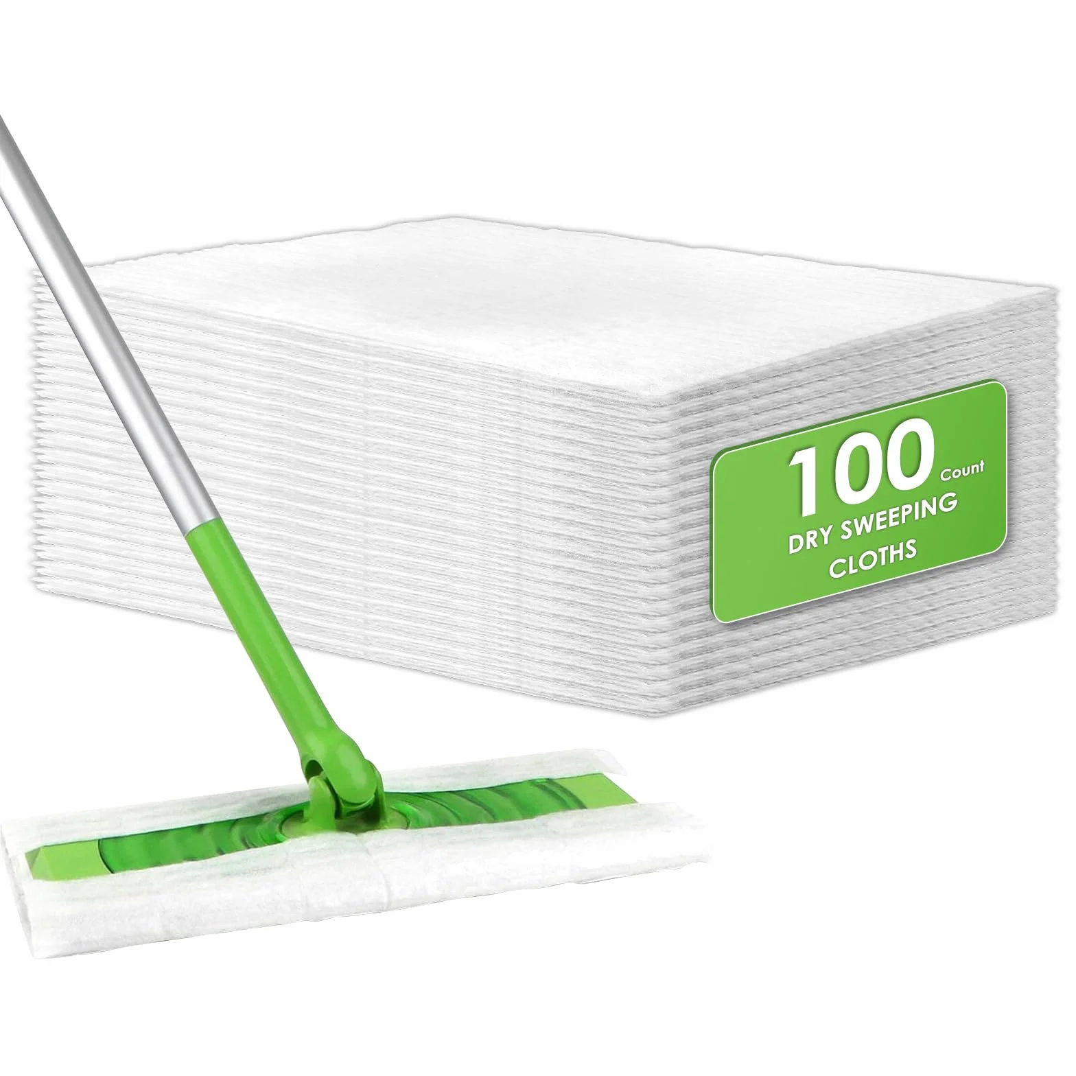 (100 sztuk) Jednorazowe nakładki do zamiatania na sucho Pasujące do zamiatarki Swiffer, wkłady do mopa do zamiatania na sucho, nakładki do mopa na sucho do mycia i czyszczenia podłóg, 310 x 220 mm