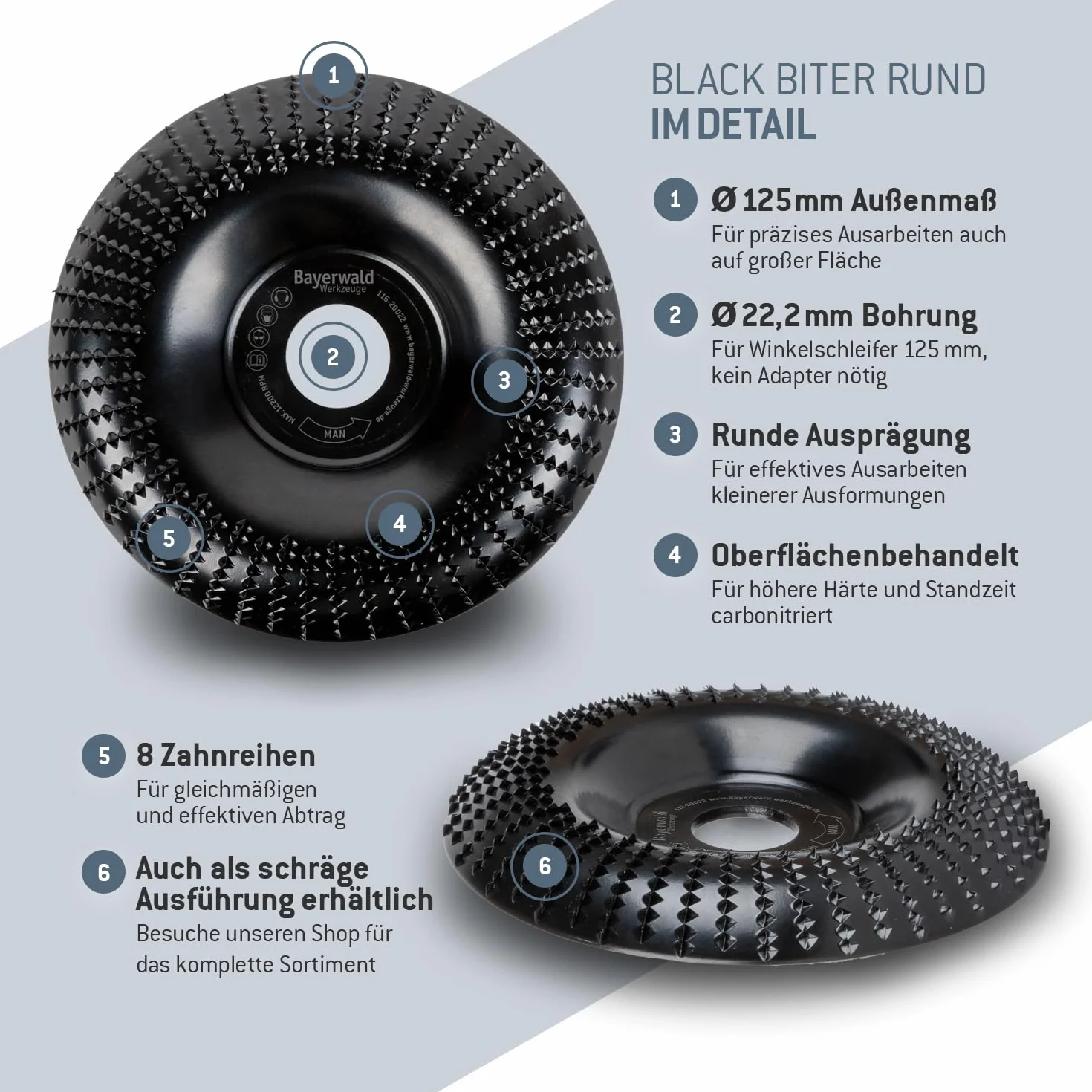 Bayerwald Black Biter tarcza ścierna Ø 125 mm x 22,2 mm do szlifierek kątowych