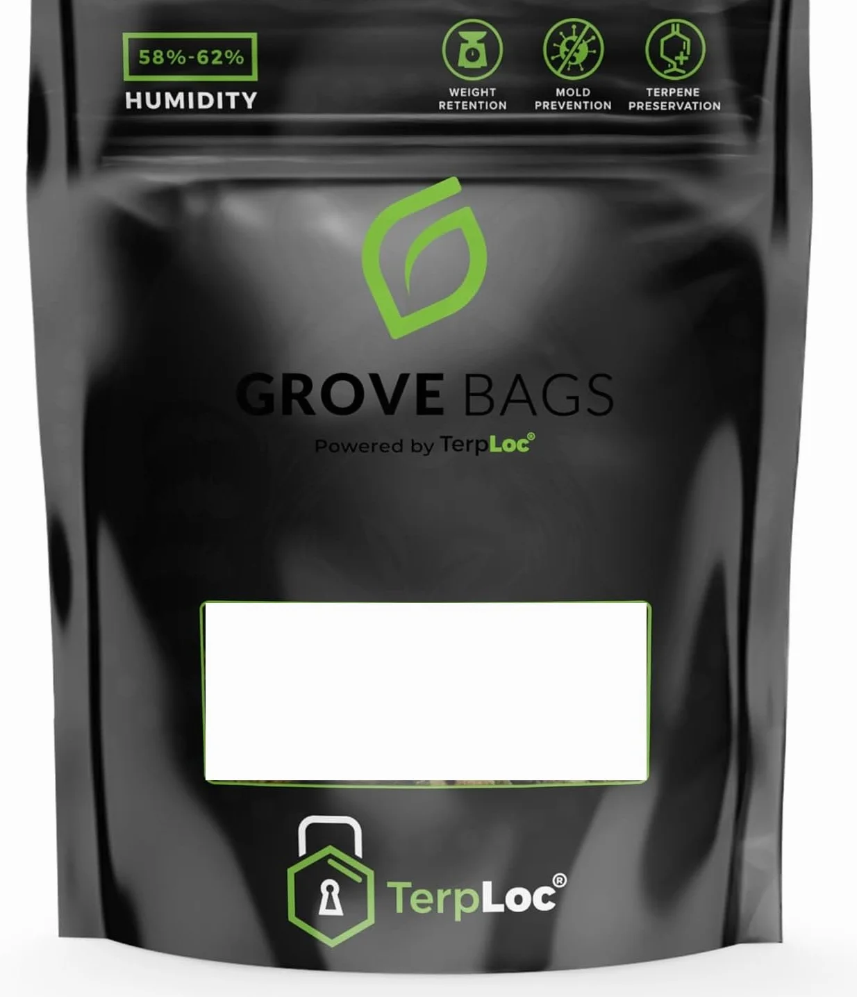 10 x 7 g Grove Bags Terploc z okienkiem, hermetyczne worki do przechowywania z kontrolą wilgotności i zapachu + ochrona przed promieniowaniem UV