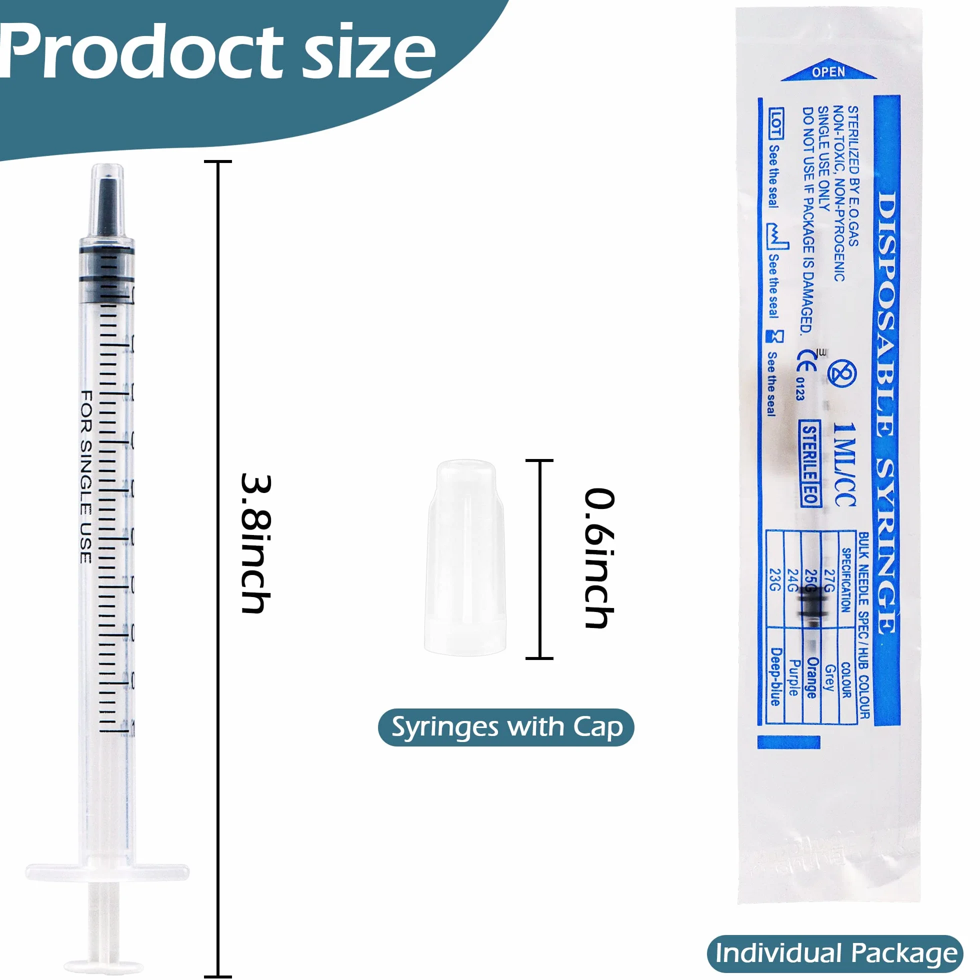 20 szt. 1 ml strzykawki z tworzywa sztucznego z nakrętkami bez igły do napełniania i pomiaru płynów, laboratoria naukowe, podlewanie roślin, karmienie zwierząt domowych, aplikator kleju