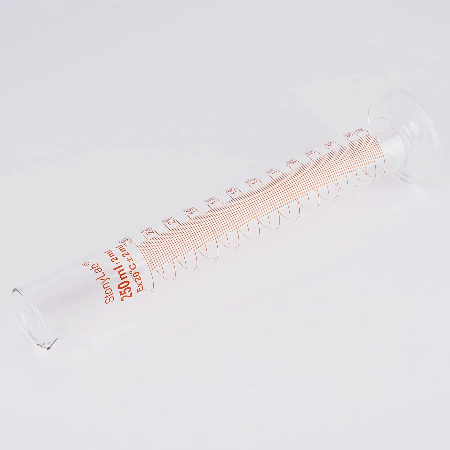 stonylab Graduated Cylinder Szkło (Opakowanie 1), Graduated Cylinder Szkło Borokrzemianowe 250 ml Ciężka Ściana Szkło Stopniowe Cylinder Pomiarowy
