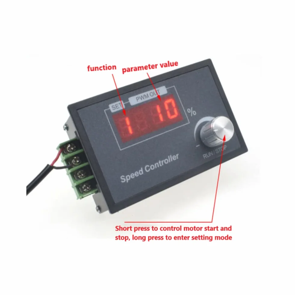 Aideepen PWM regulator prędkości silnika DC, DC 6-60V 12V 24V 36V 48V 30A regulowany bezstopniowo sterownik regulator prędkości, regulator prędkości silnika z obrotowym przyciskiem