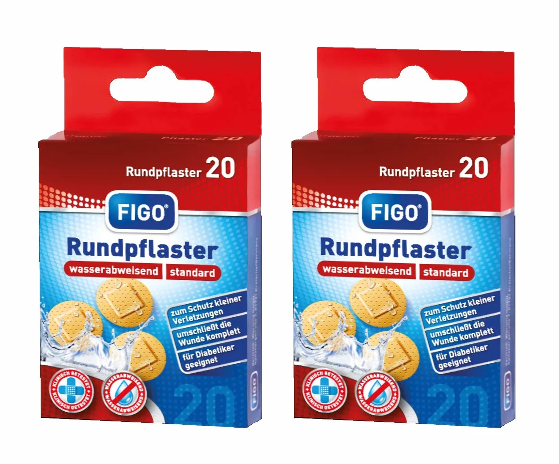 Figo Opakowanie 20 plastrów okrągłych cielistych z notatnikiem varivendo 40 plastrów