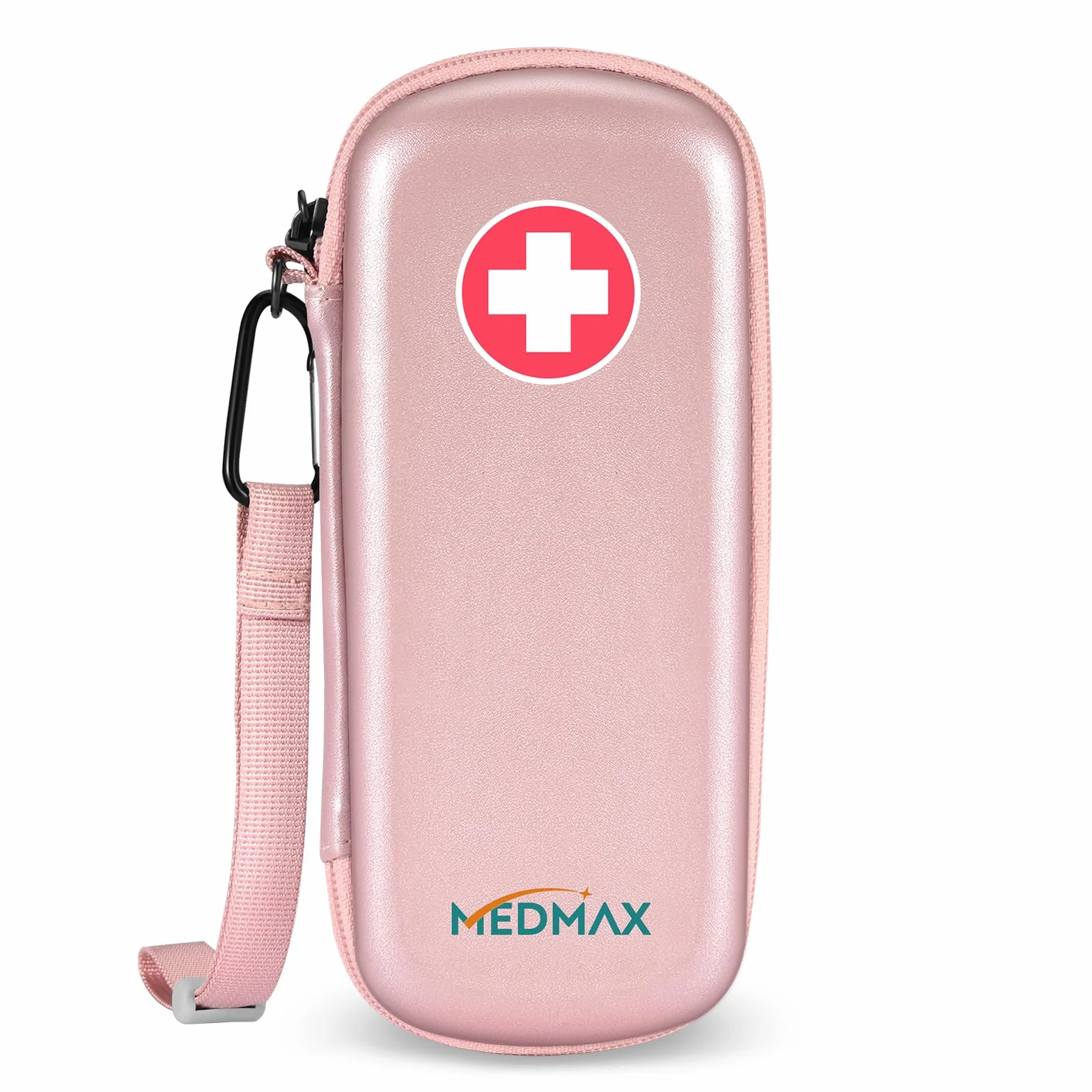 MEDMAX EpiPen Concha Dura Estuche Portátil Organizador para 2 EpiPens, Auvi-Q, Alergia Medicamentos Esenciales (Oro Rosa)