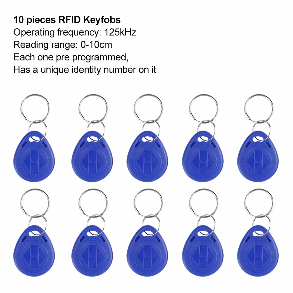 Zewnętrzna wodoodporna klawiatura RFID IP68 dotykowy system kontroli dostępu WG26/34 125 kHz czytnik kart + 10 breloków EM4100