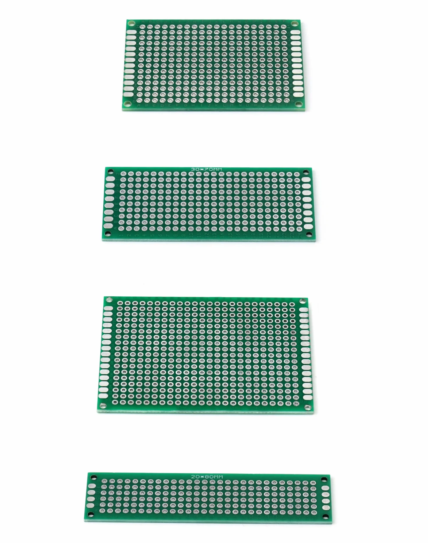 QWORK® 50 szt. Zestawy płytek drukowanych, 20 szt. Płytka uniwersalna PCB + 10 szt. 2-pinowy zacisk śrubowy + 20 szt. Złącze męskie/żeńskie do lutowania DIY