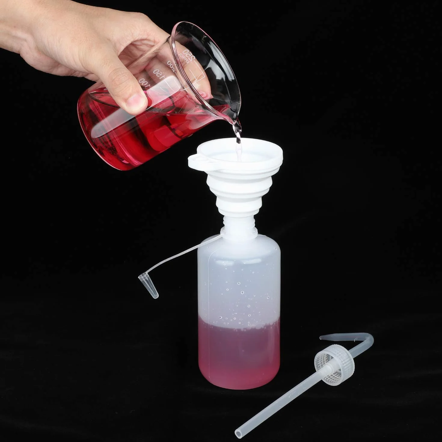 Hyber&Cara butelki do bezpiecznego mycia 250 ml plastikowa wyciskana z pokrywką