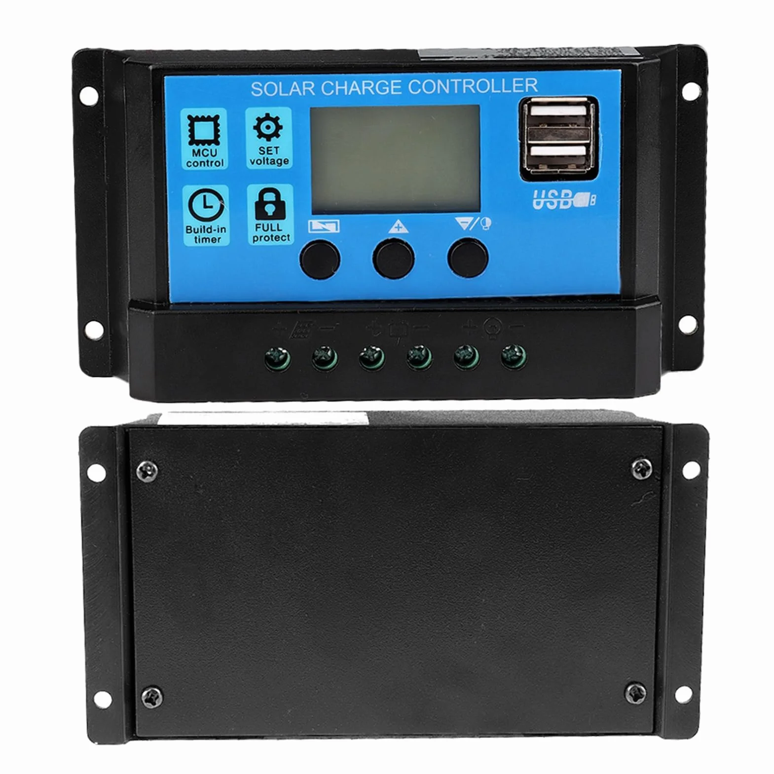 Kontroler ładowania słonecznego, 60A/50A/40A/30A/20A/10A 24 V automatyczna ładowarka słoneczna, kontroler ładowania MPPT, kontroler 12 V, panel PWM do paneli słonecznych (60A)