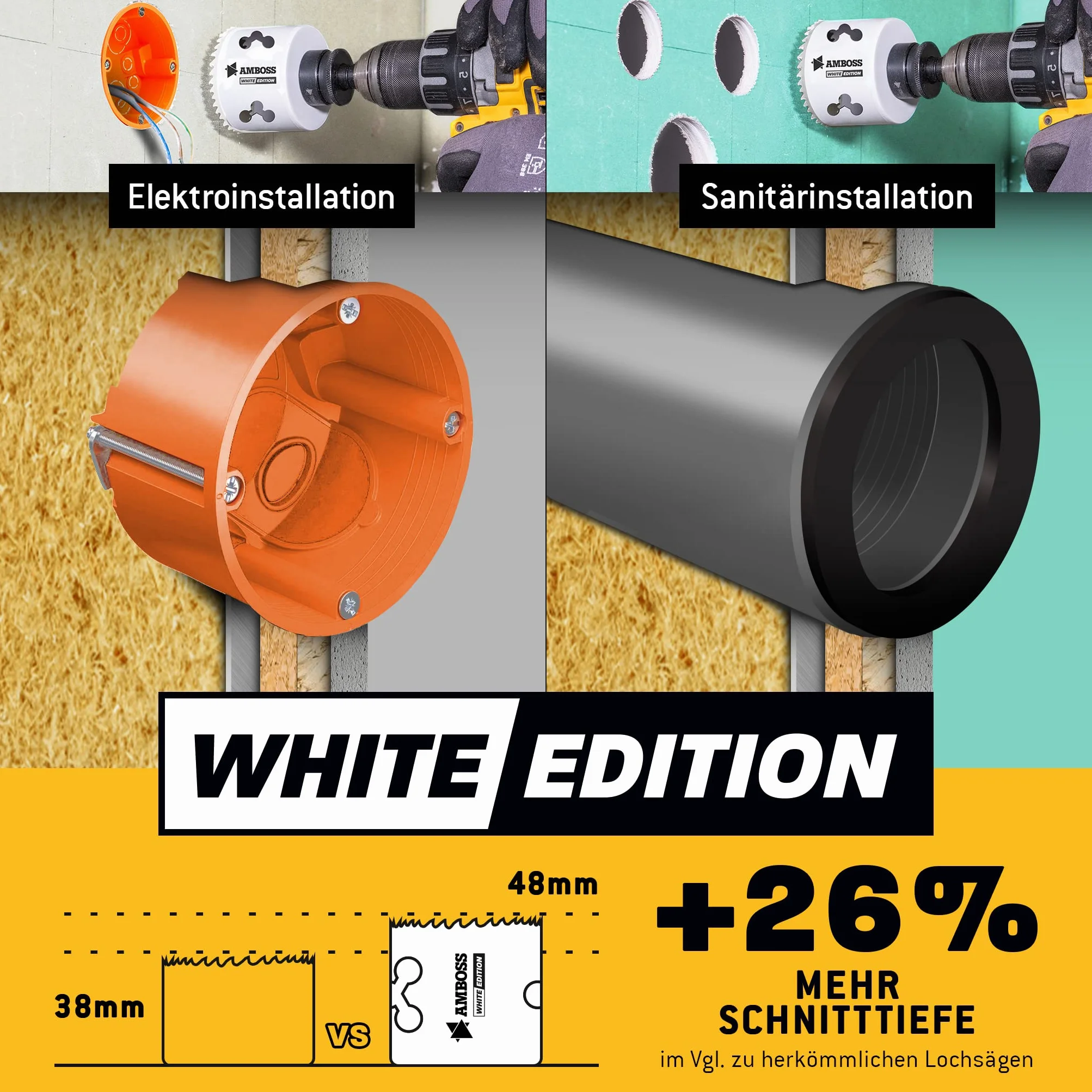 Otwornica 68 mm bi-metalowa kowadło standardowy uchwyt 6 kart