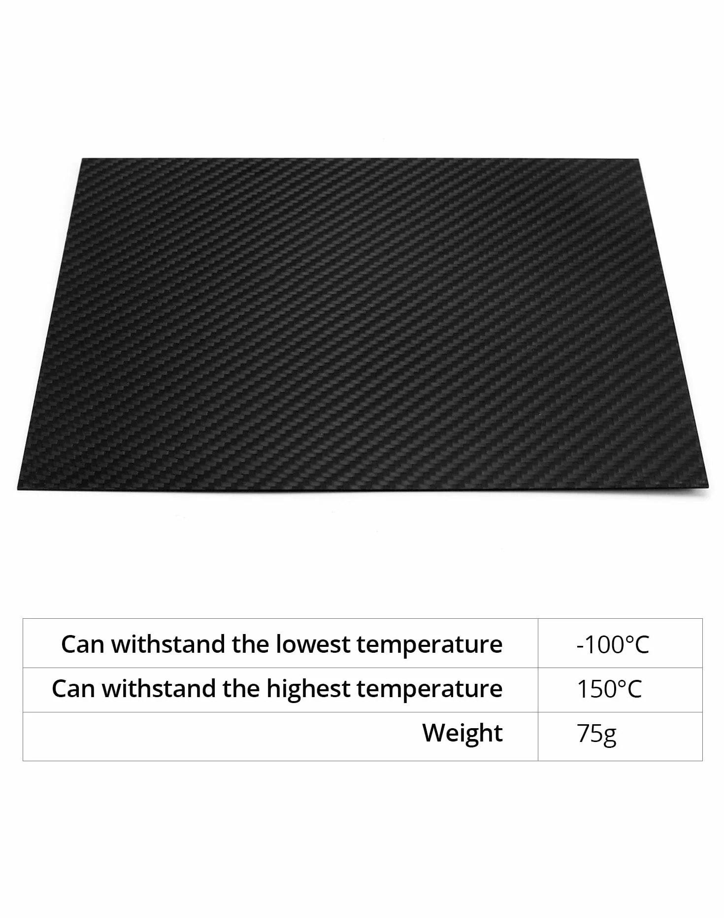 QWORK Płyta z włókna węglowego, 1 x 200 x 250 mm, włókno węglowe, czarna