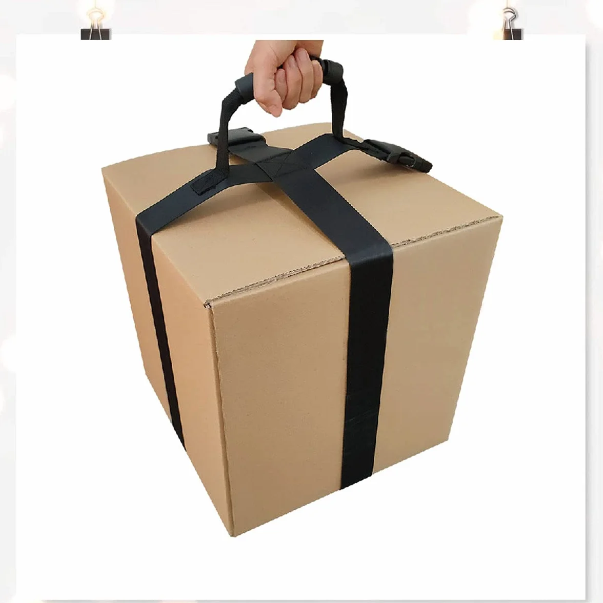 Regulowany pas transportowy z uchwytami 1 szt. czarny