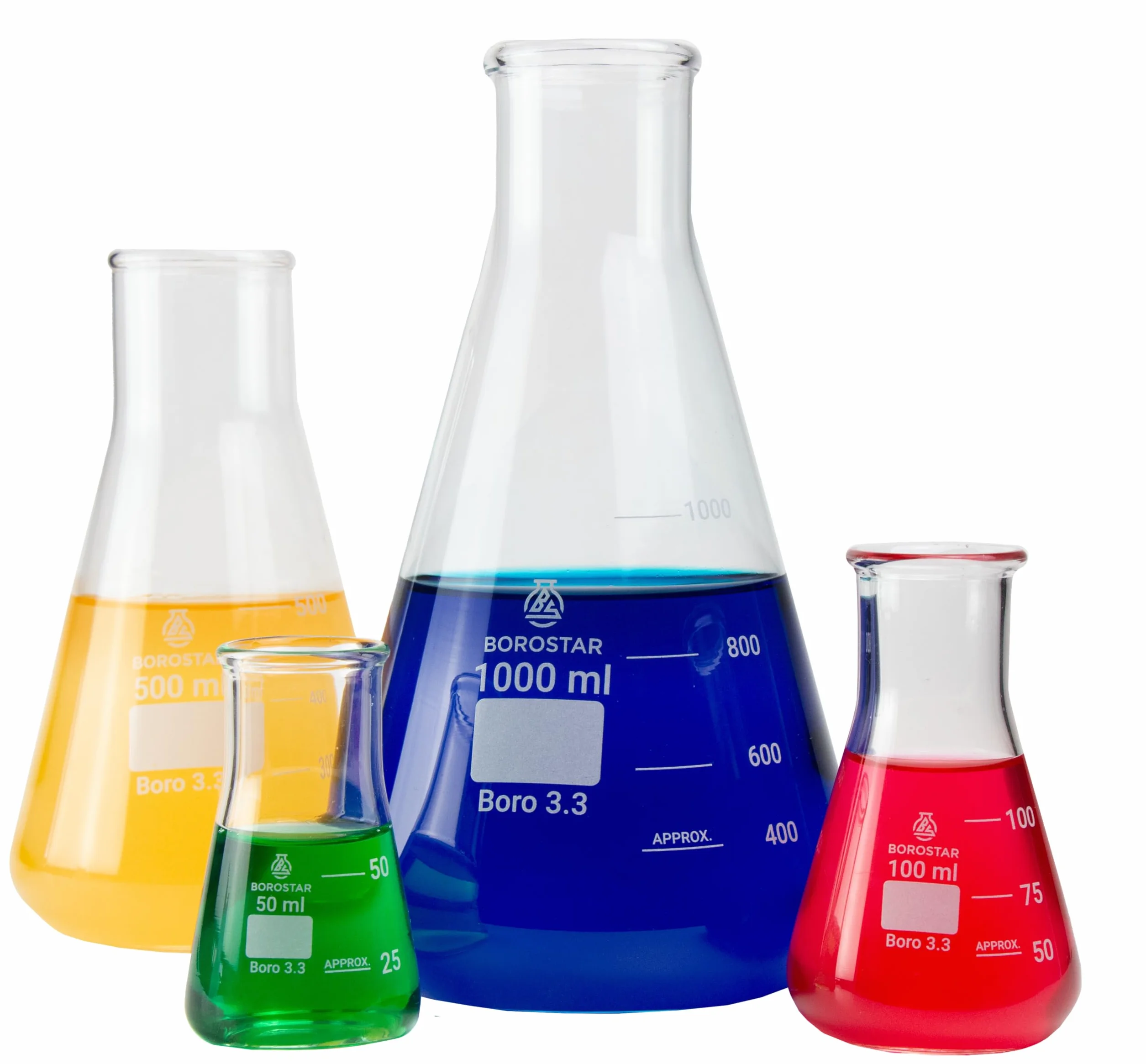 Kolba Erlenmeyera (Boro 3.3), z podziałką, szeroka szyja, 1000 ml