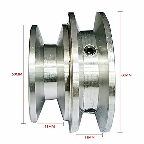 Koło pasowe ze stopu aluminium podwójne rowkowanie 50/60 mm 8-20 mm stałe wiertło do wału silnika