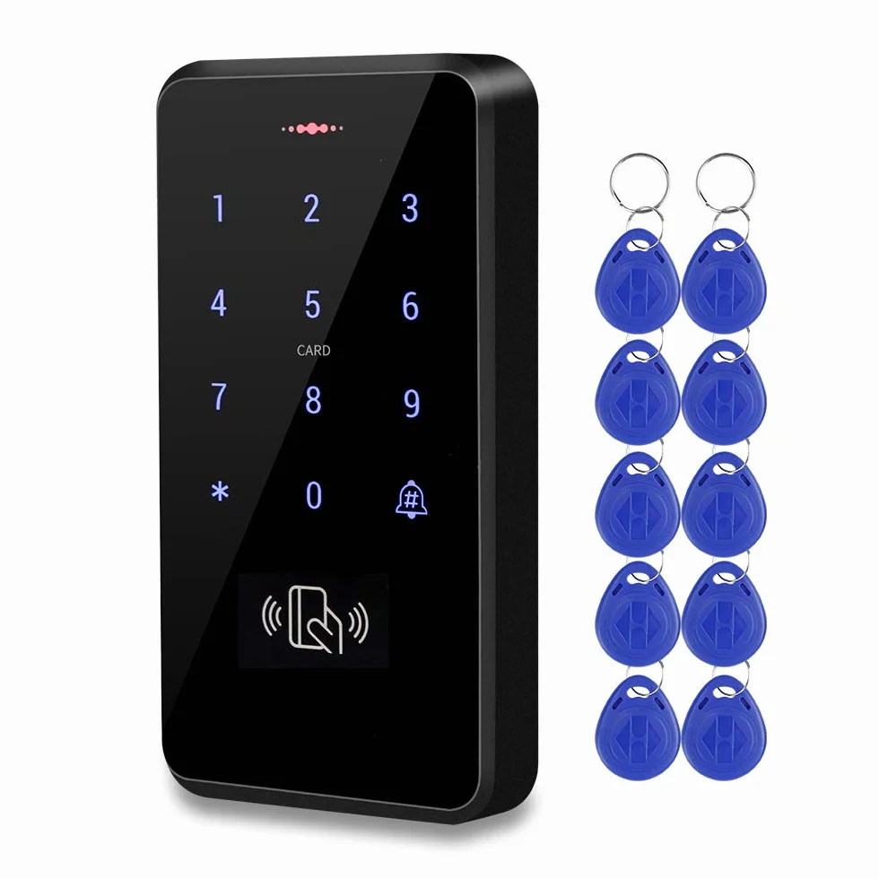 Zewnętrzna wodoodporna klawiatura RFID IP68 dotykowy system kontroli dostępu WG26/34 125 kHz czytnik kart + 10 breloków EM4100