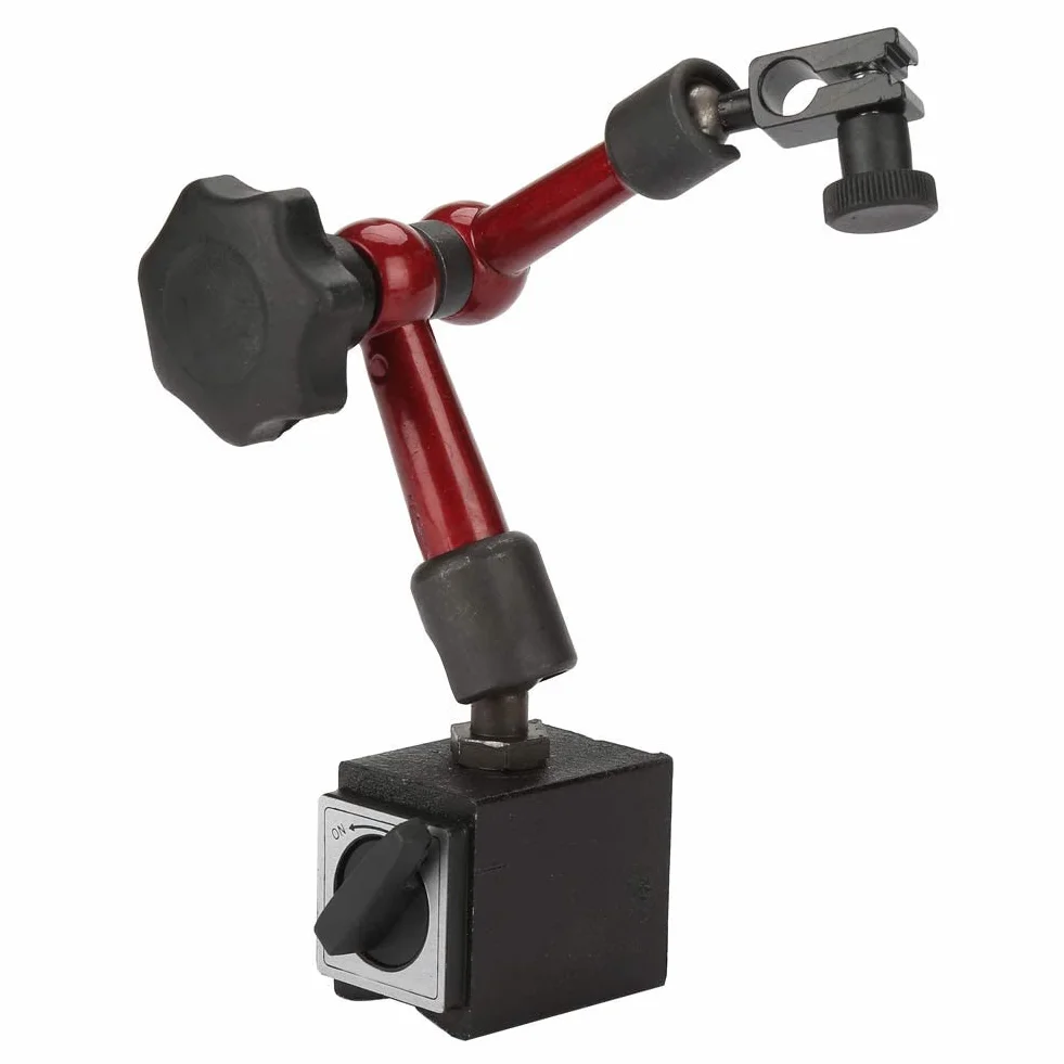 0.01mm czujnik zegarowy z uchwytem magnetycznym 0~0.8mm magnetyczny stojak pomiarowy ze wskaźnikiem zegarowym akcesoria tokarskie metalowe