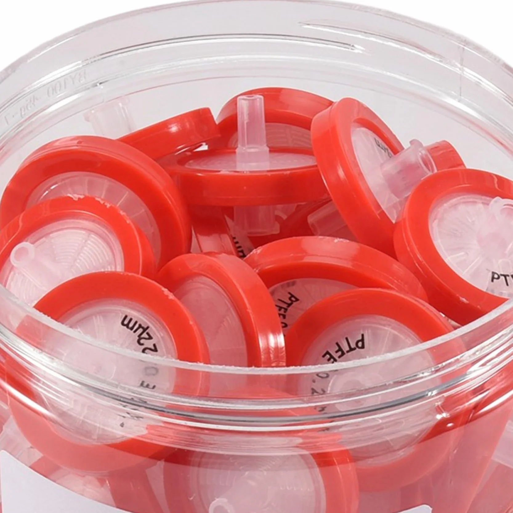 100 . filtr strzykawkowy PTFE, filtr laboratoryjny strzykawkowy średnica membrany 25 mm, rozmiar porów 0,22 μM, HPLC
