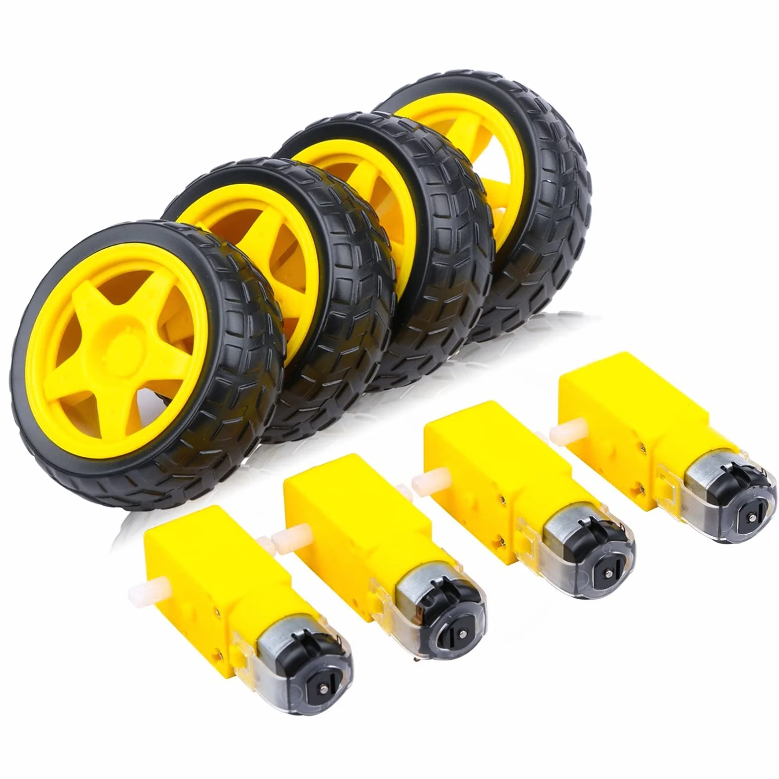 micro motor,4pcs TT Magnetic Gearbox Engine,3-6V Plastic TT Motor Tire Wheel,Dual Shaft Gear Motor,DC Motor Wheel Kit for Robot Smart Car