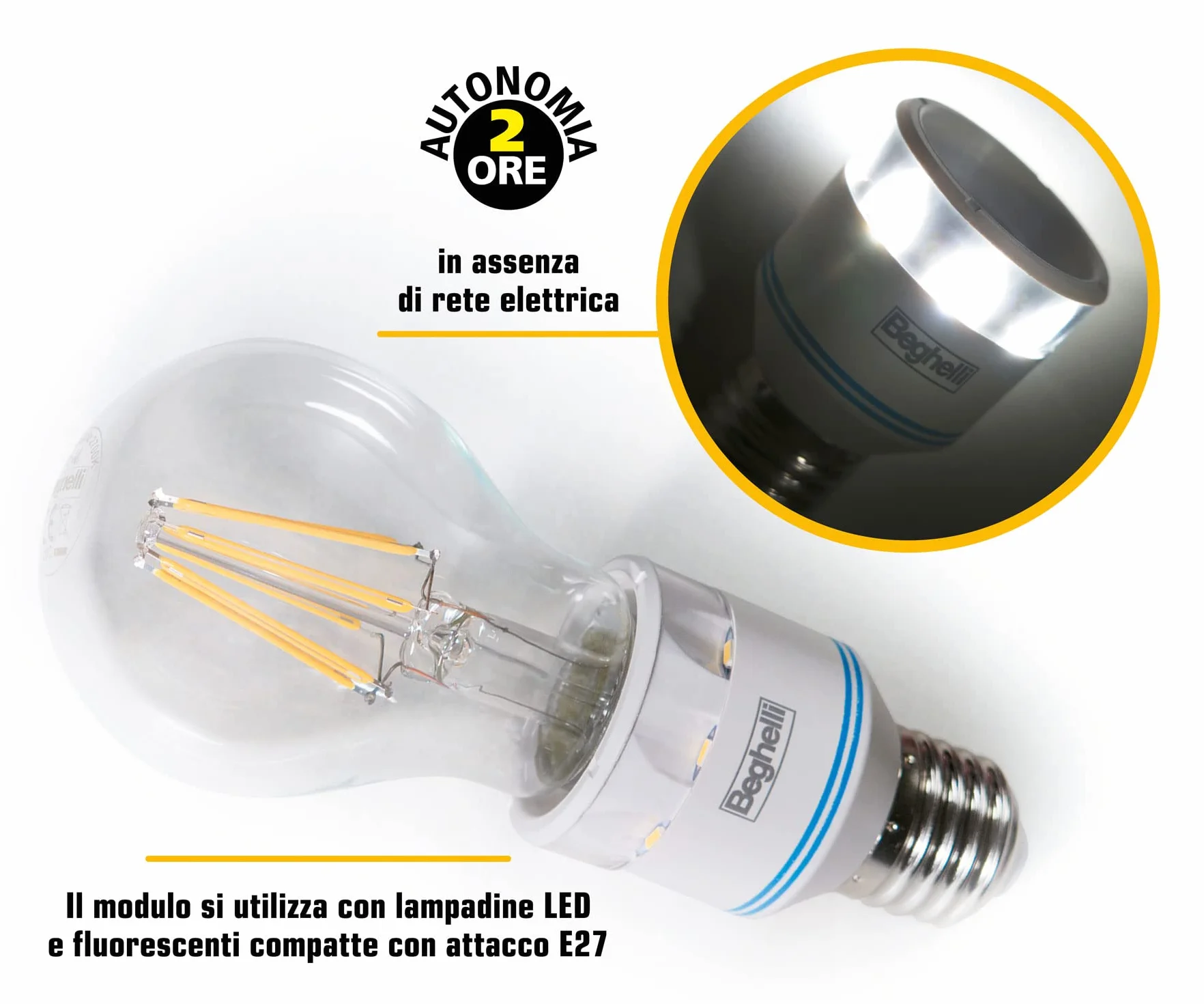 Beghelli Surpresa Powerled Lamp Holder Anti Black-Out biały