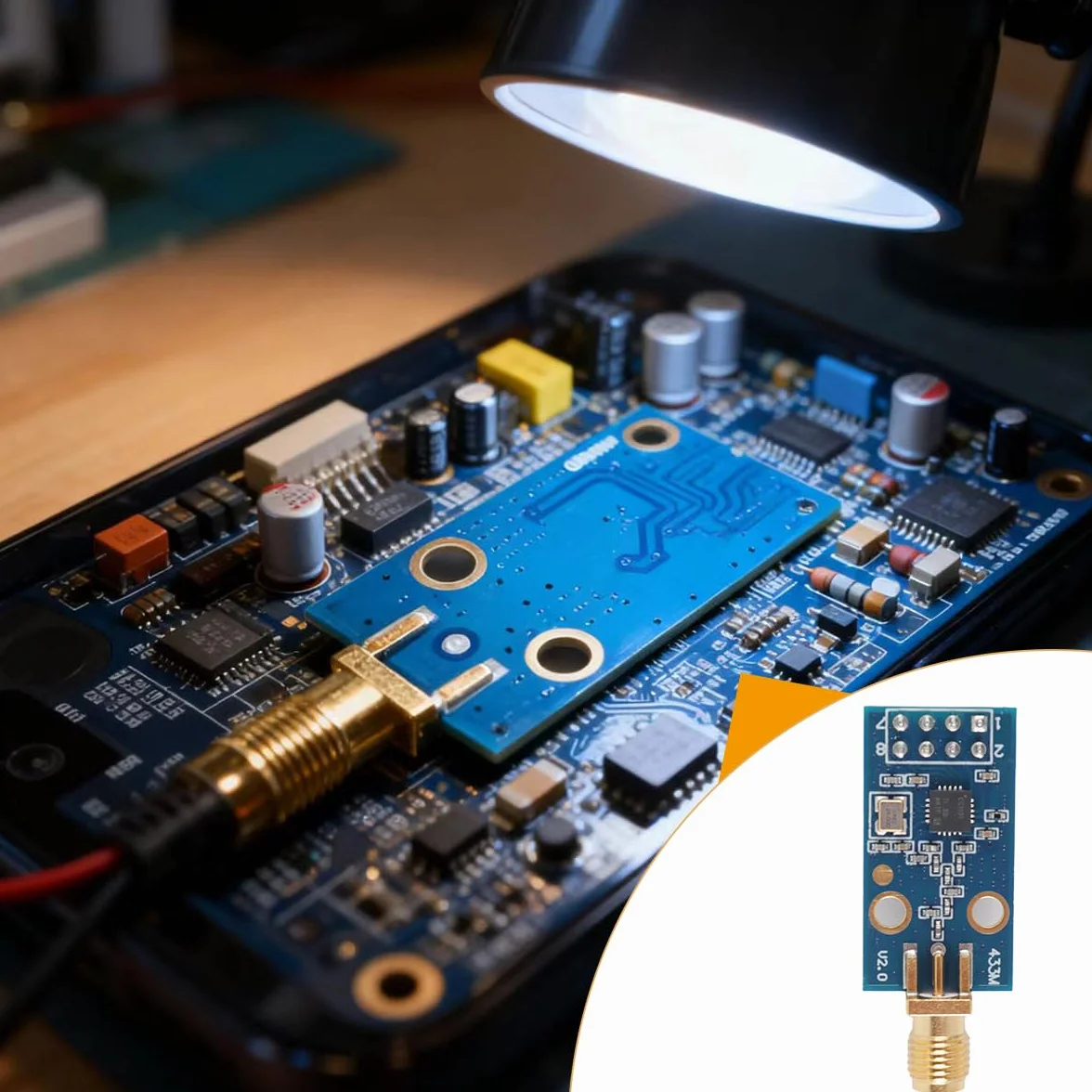 Ausi Moduł nadawczo-odbiorczy RF E07-M1101D-SMA CC1101 433 MHz - nadajnik i odbiornik zdalnej transmisji