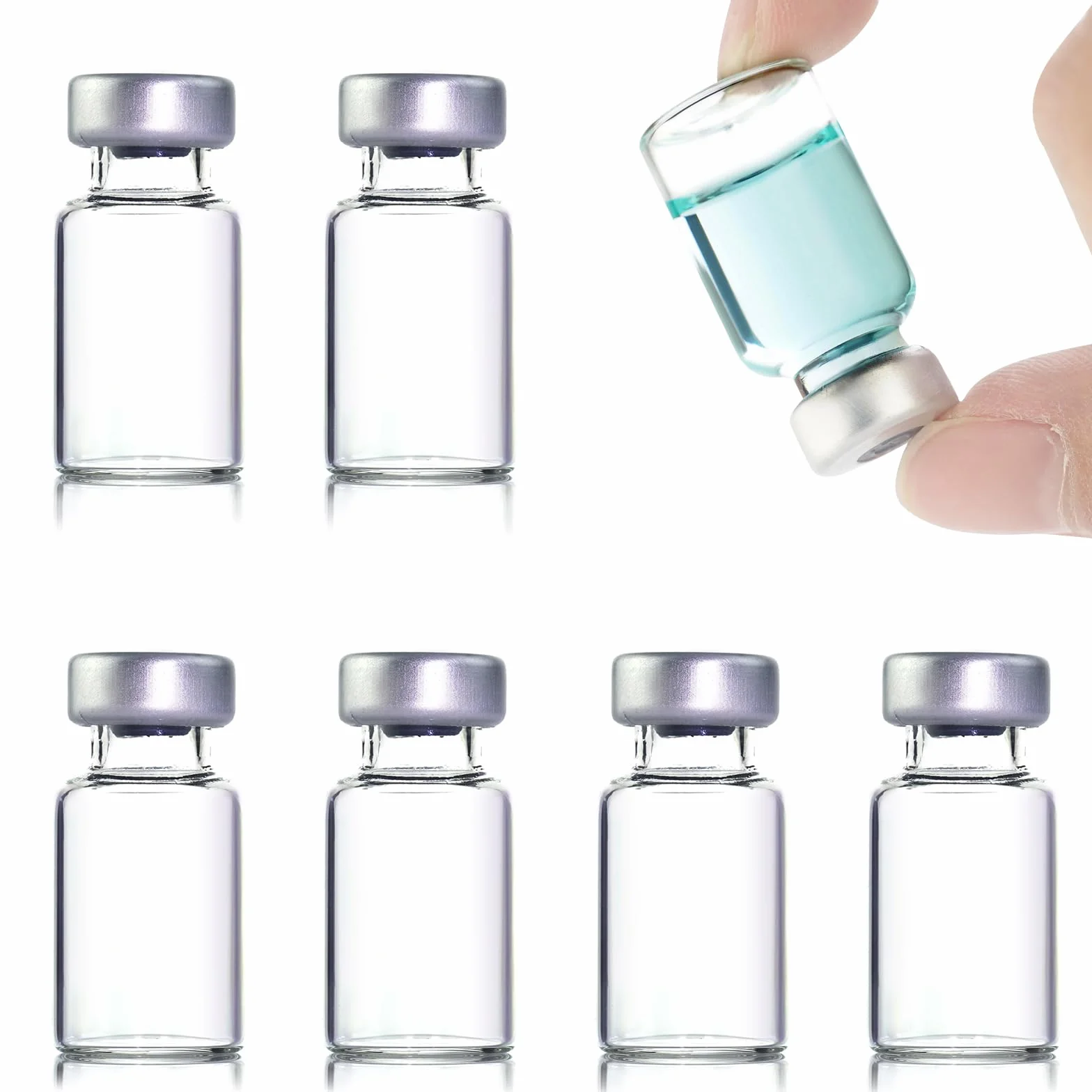 Szklane buteleczki Headspace 2 ml, przezroczyste dno, samoregenerujący otwór, zestaw 50 sztuk