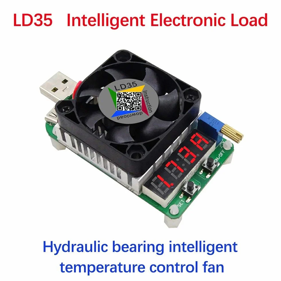 DollaTek Tester ładowania USB Elektroniczny 35 W LD35 z regulowaną temperaturą