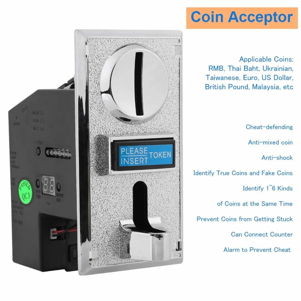 Akozon Electronic Wallet Vending Machine Arcade Game Selector, część 6 Różne typy Coin Acceptor Validator