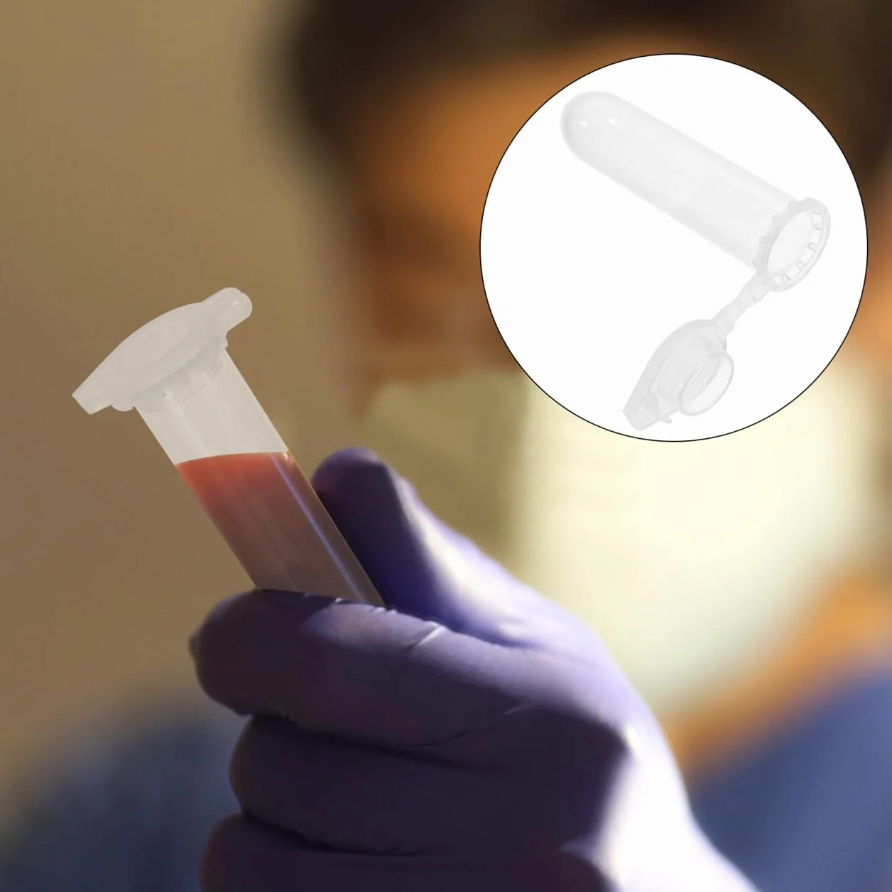 Probówki Wirówkowe 2 ml 500 Szt Materiały Laboratoryjne do Analizy Krwi z Zatrzaskiem Biały