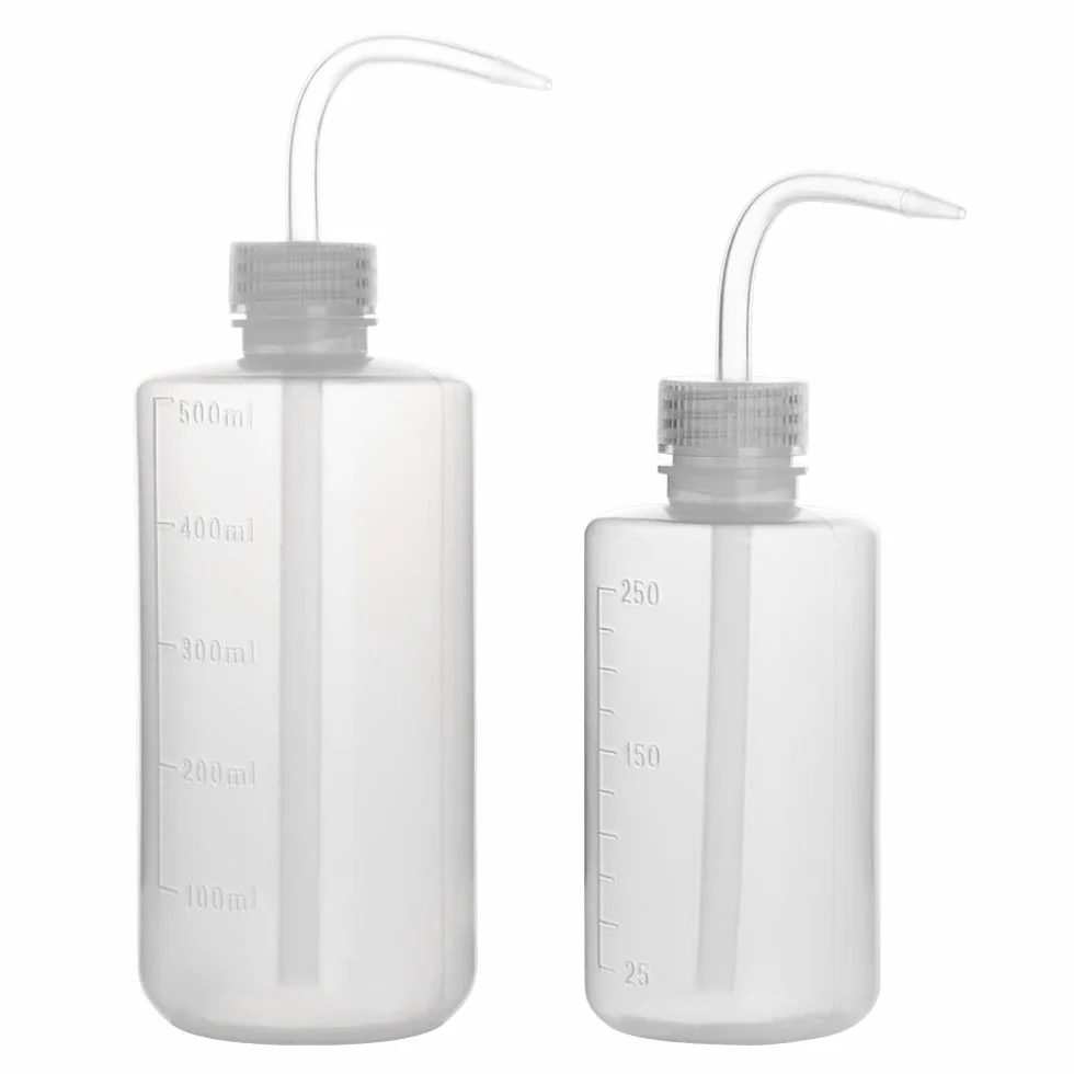 stonylab Chemical Wash Bottle 2-pak plastikowa butelka do mycia laboratorium bezpieczeństwa LDPE z wąskim ustnikiem, 250 ml i 500 ml (481.9 g)