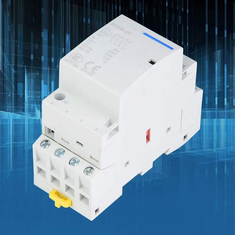 Stycznik, 4P 4NO 20 A, montaż na szynie, stycznik do gospodarstwa domowego, AC stycznik (220 V / 230 V)