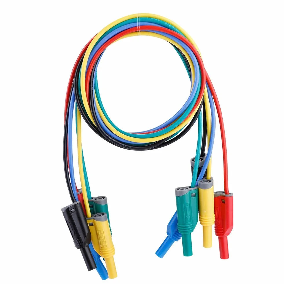 5 sztuk 3,3 stopy P1050-1 4mm przewód pomiarowy wtyczka bananowa bezpieczeństwo miękki silikon drut stos przewód pomiarowy 14AWG do multimetru