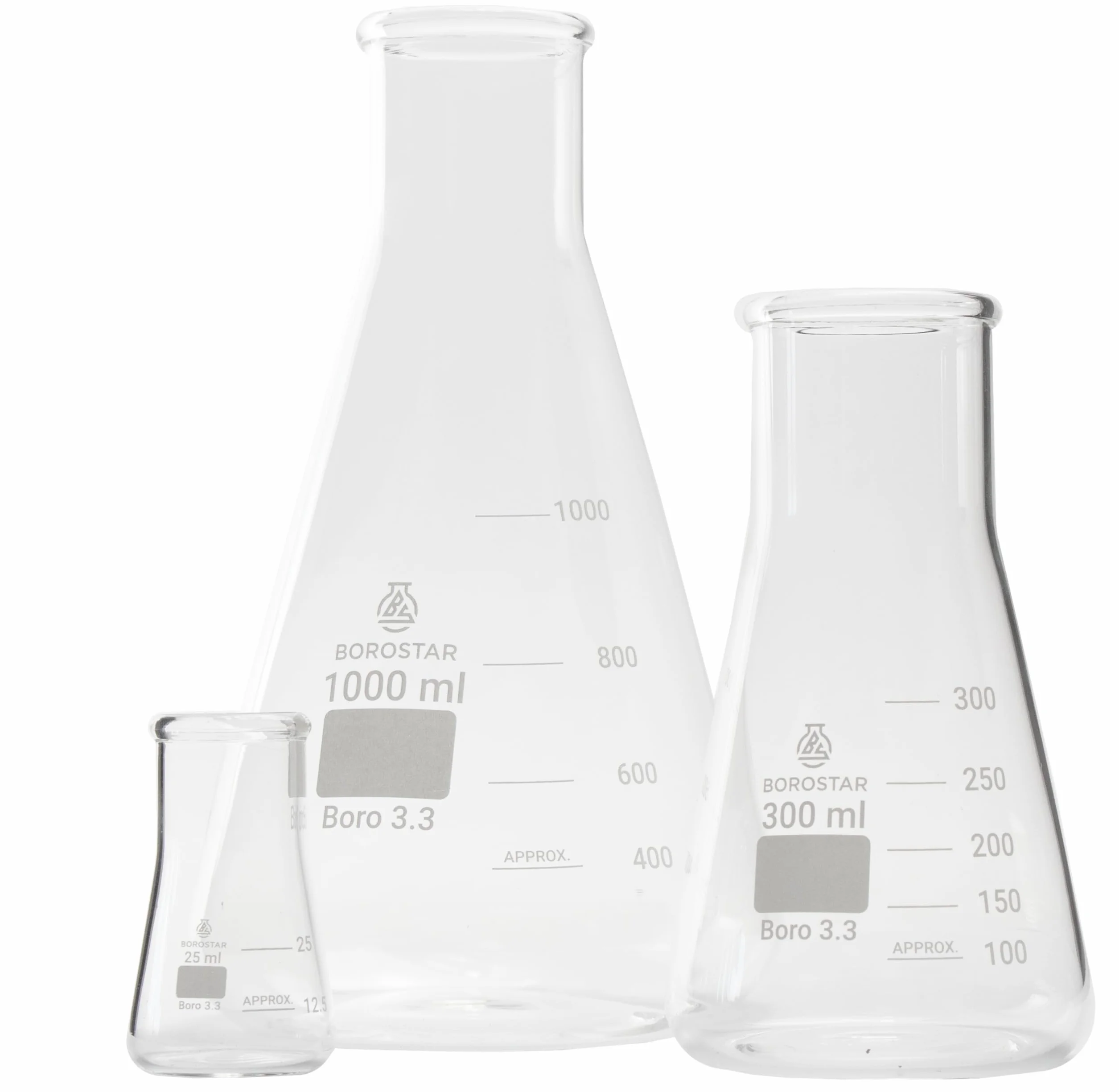 Kolba Erlenmeyera (Boro 3.3), z podziałką, szeroka szyja, 1000 ml