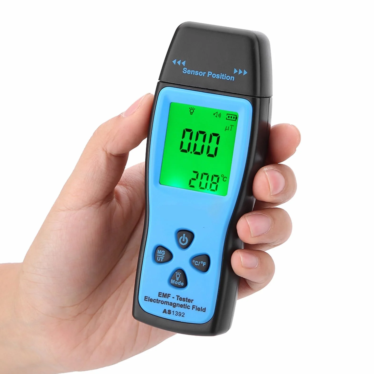 SMART SENSOR AS1392 cyfrowy radiometr elektromagnetyczny mini wyświetlacz LCD tester EMF podwójny test synchroniczny, jednoosiowy czujnik