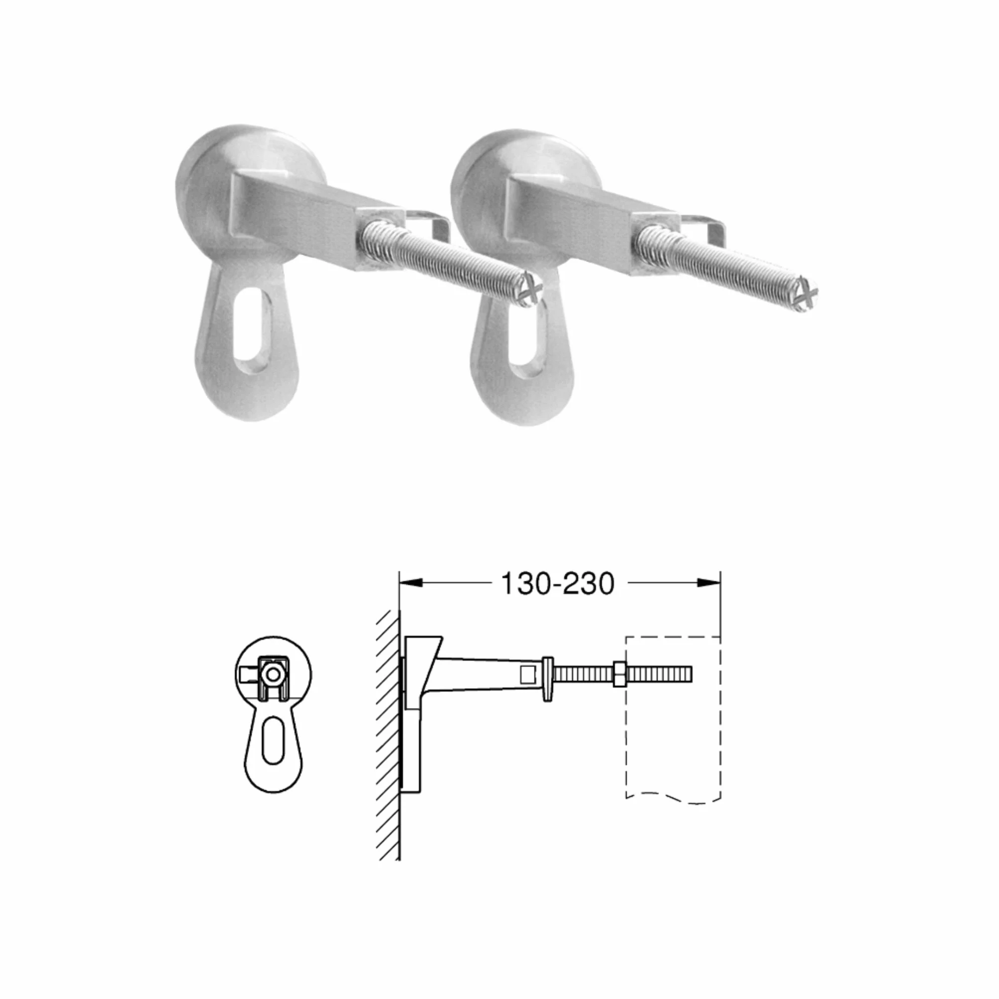 GROHE 3855800M | Rapid SL wspornik ścienny przedni - srebrny