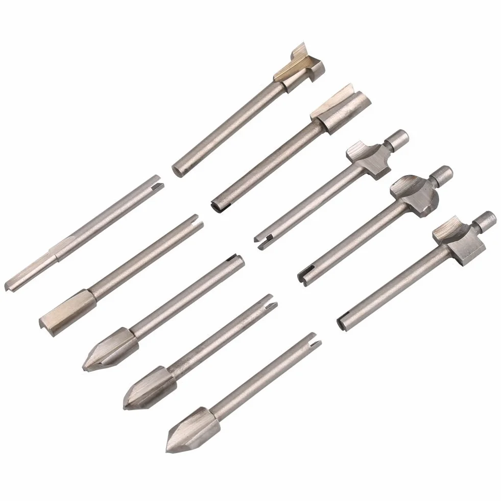 10 sztuk 1/8 cala 3 mm frez mini HSS frez do drewna frezy frezy pilniki kompatybilne z większością zestawów narzędzi obrotowych