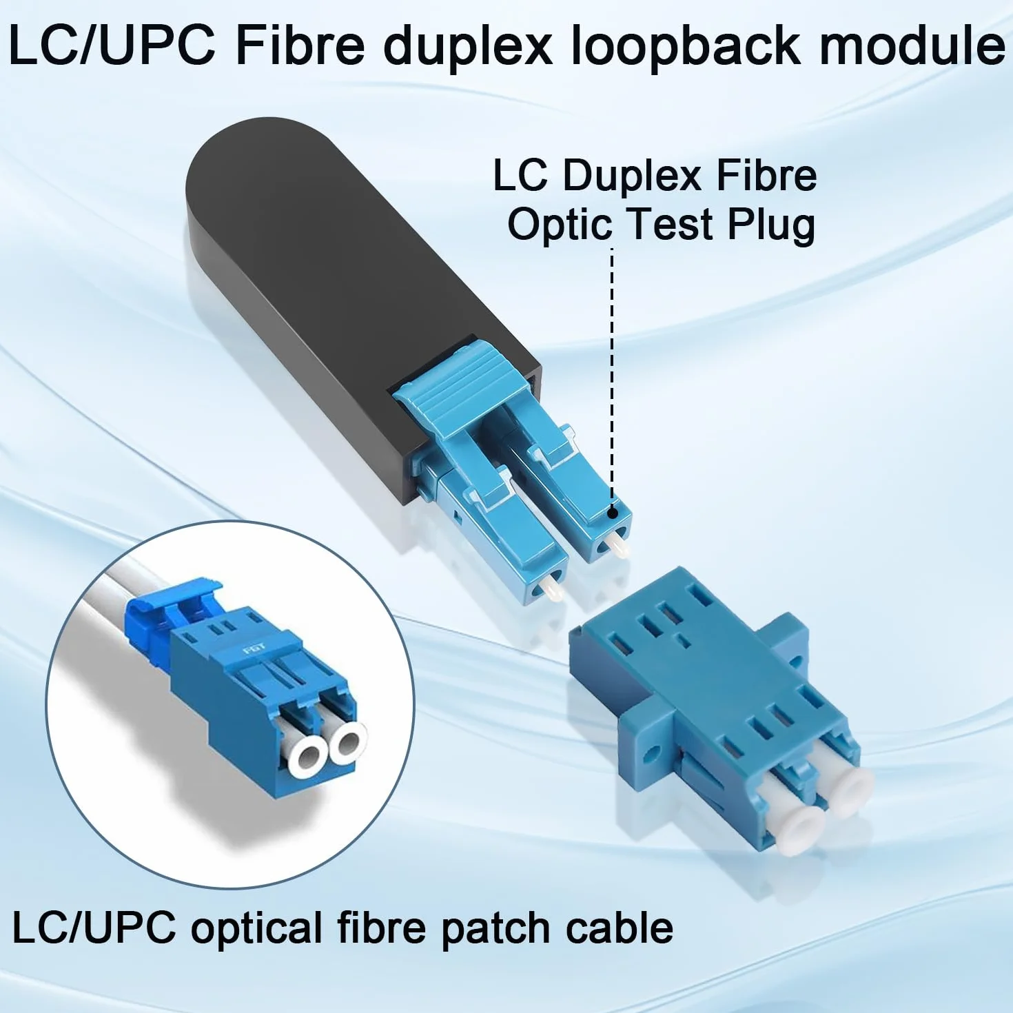QIANRENON LC jednomodowy adapter światłowodowy typu loop back SM 9/125μm LC/UPC Patchcord Looper sprzęgło Duplex wtyczka testowa do sieci i testu kabli