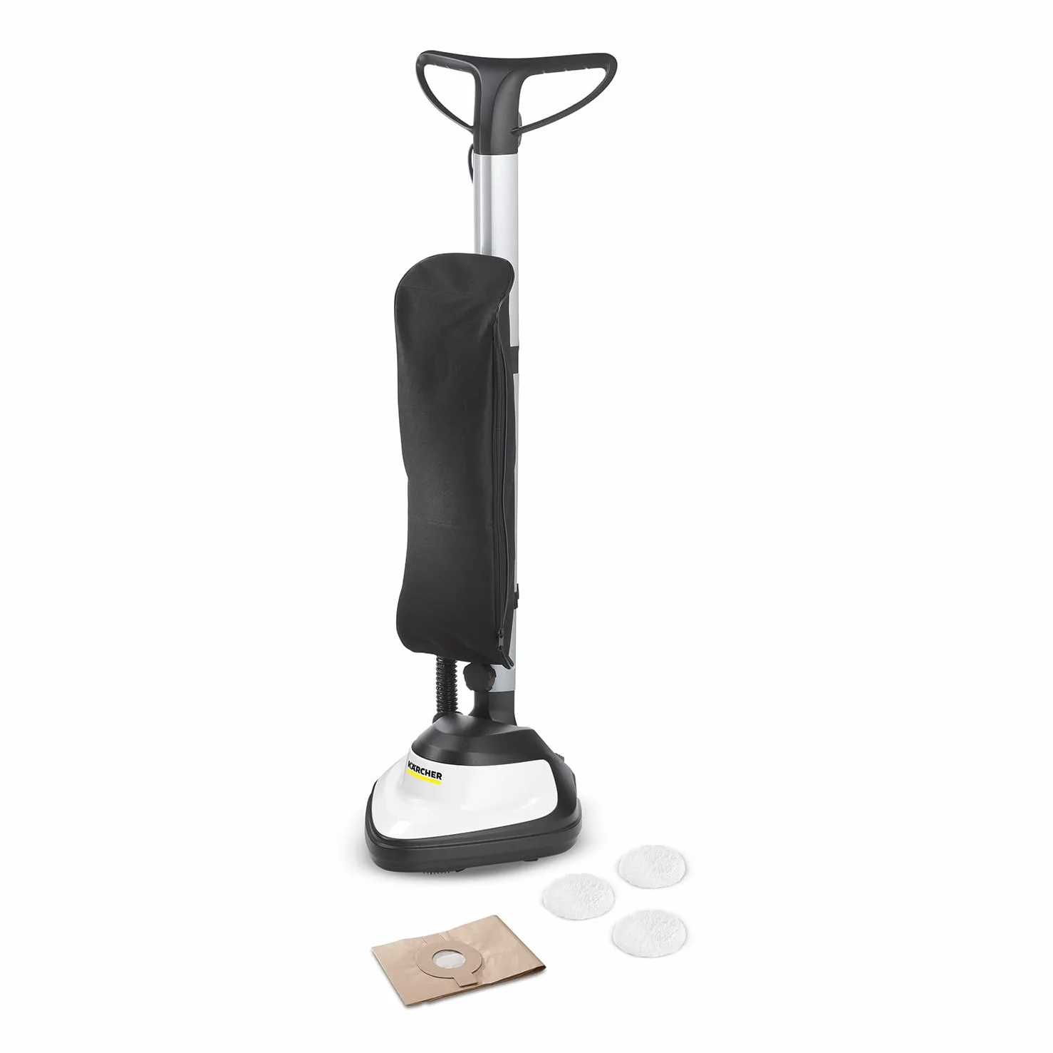 Kärcher Froterka podłogowa FP 303 z funkcją ssania, do polerowania twardych podłóg, prędkość: 1000 obr/min, moc: 600 W, szerokość robocza: 29 cm, z padami polerskimi i workiem filtracyjnym