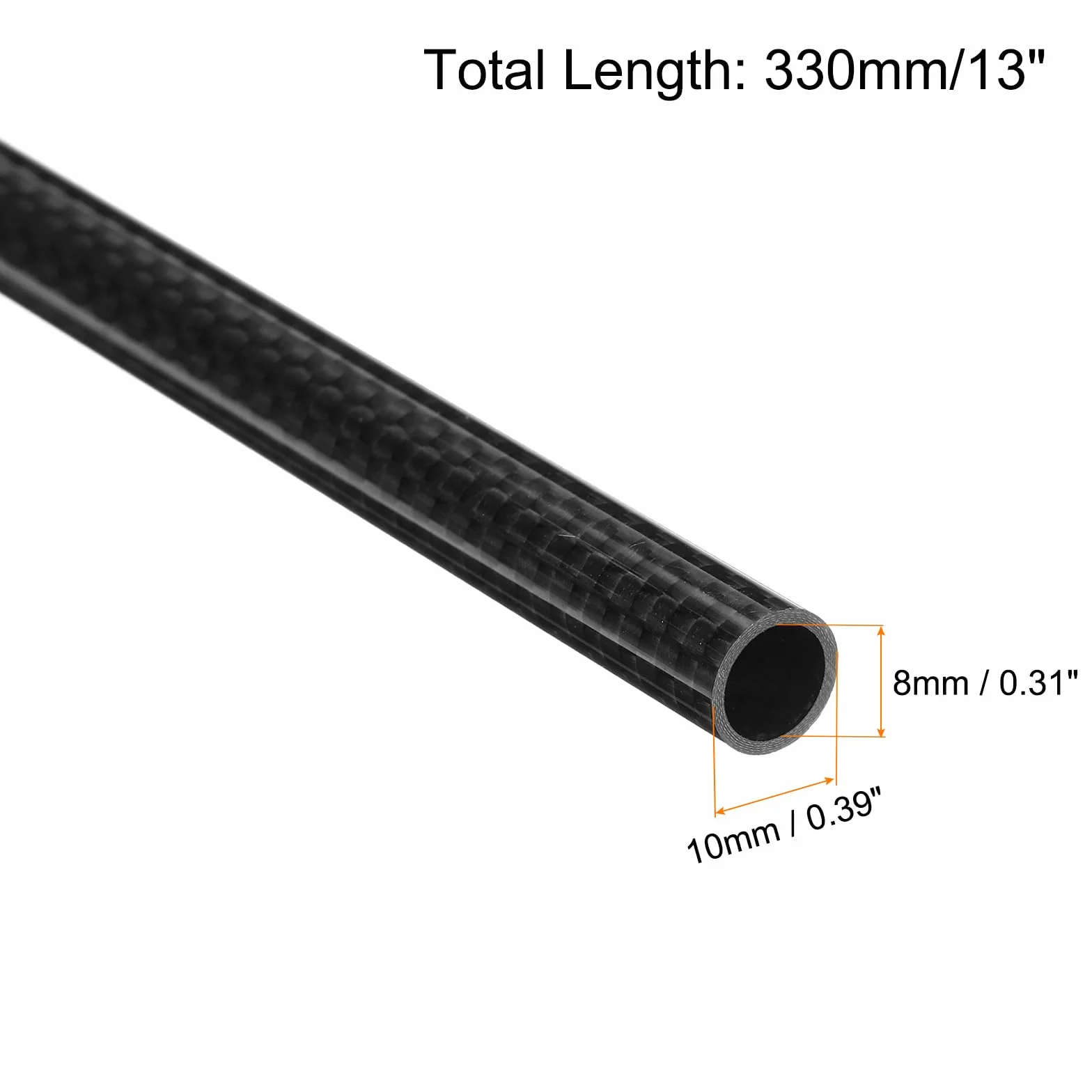 QUARKZMAN 3 szt. rurek z włókna węglowego, 8 x 10 x 330 mm, polerowana powierzchnia, pręt 3K, owinięty włóknem węglowym, czysta okrągła rura, samoloty Rc, Multicopter, Quadcopter, 3 szt