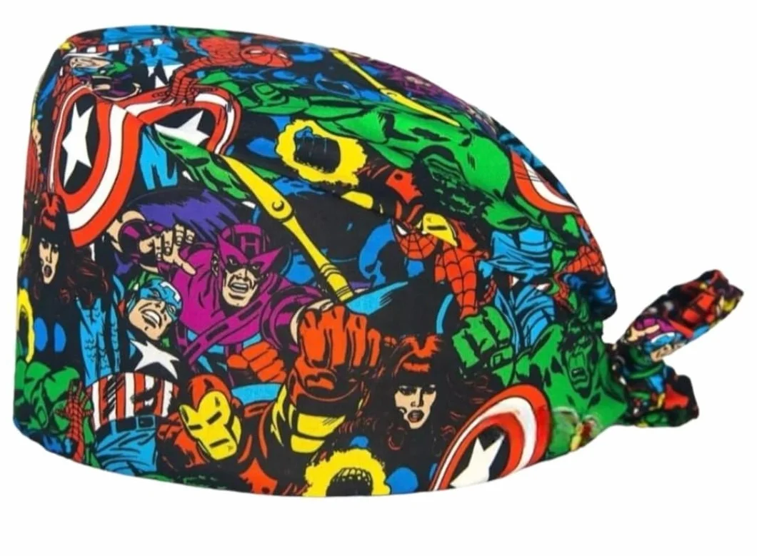 Czapka chirurgiczna Avengers, czapka chirurgiczna Avengers, Marvel Nakrycia głowy pielęgniarskie, Nadruk, rozmiar uniwersalny