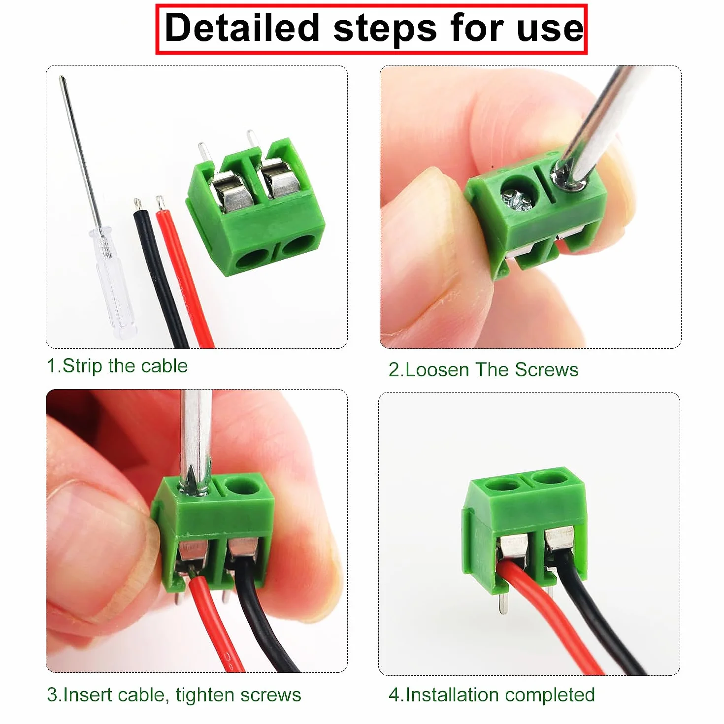 HUAZIZ 150 sztuk zielonych 2/3/4 pinów PCB Mount Screw, 5 mm Terminal Block zacisk śrubowy złącze wtykowe + 1 szt. żółty śrubokręt do Arduino