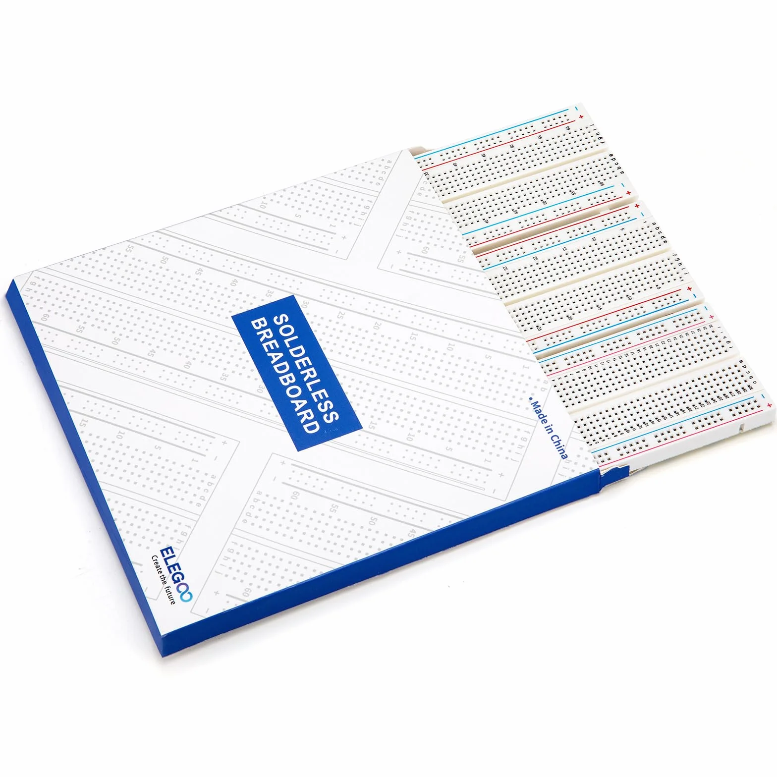 ELEGOO Zestaw 2 płyt prototypowych 830 i 400 pinów, płyta PCB do lutowania bezlutowego, zestaw do eksperymentów z elektroniką, 4 szyny zasilania dla kabli Arduino Jumper