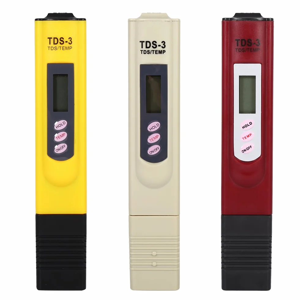 Raguso Miernik wody TDS długopis miernik wody TDS 0-9990 PPM Temp z funkcją automatycznego wyłączania Przycisk TEMP do domowej wody pitnej (biały)