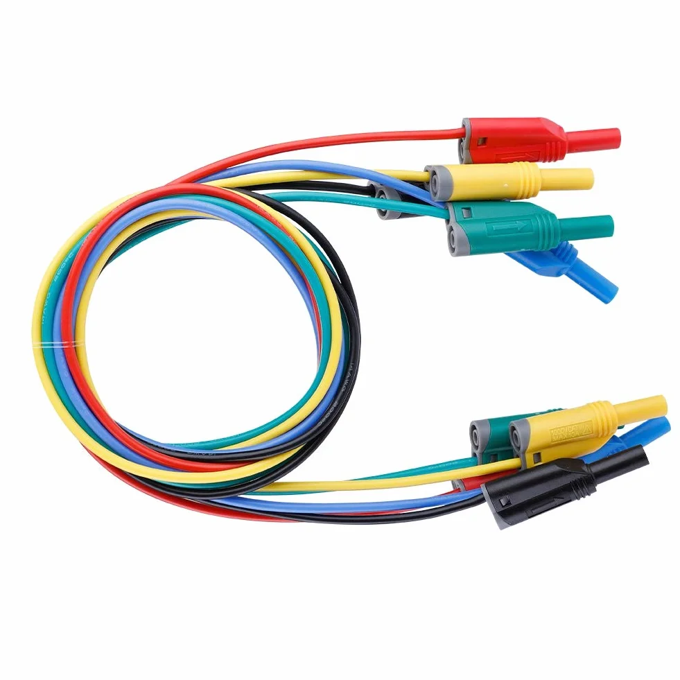 Wtyk bananowy 4mm 14AWG przewód pomiarowy silikonowy do multimetru 5 sztuk
