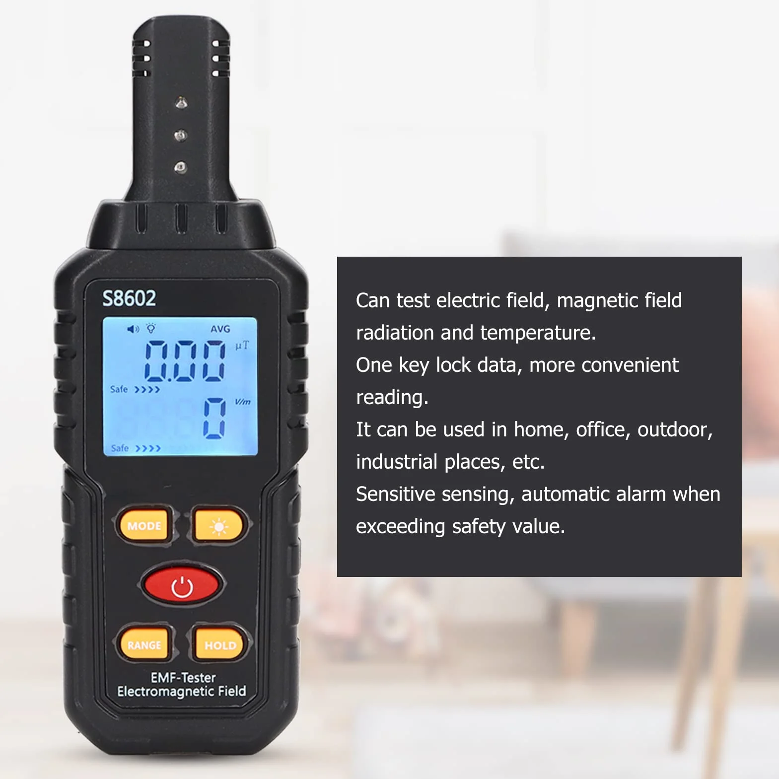 Detektor EMF Promieniowania Elektromagnetycznego Miernik Pola Magnetycznego Cyfrowy Licznik Geigera Beta Gamma X Ray Ręczny